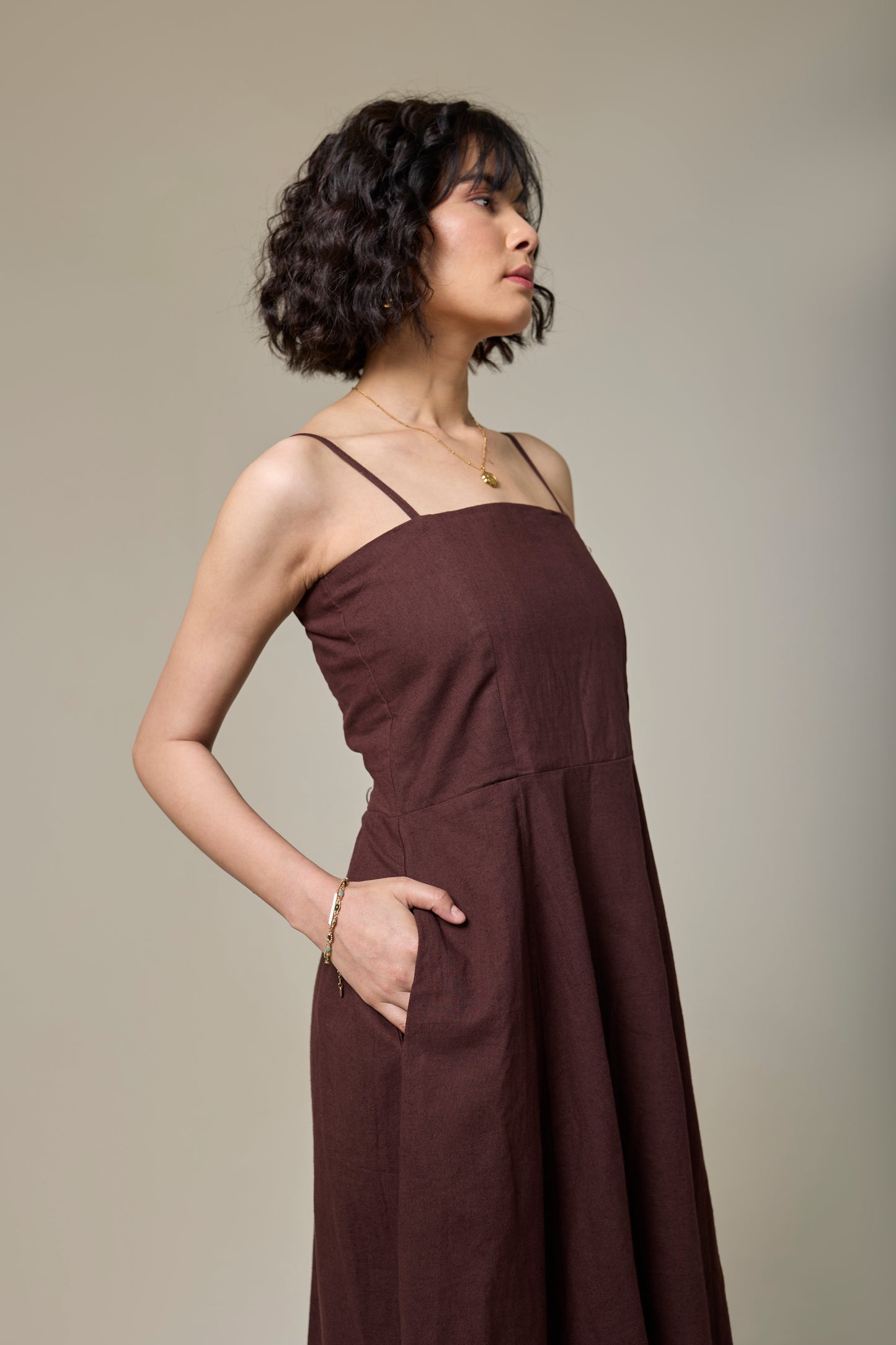 Mocha Brown Strappy Dress