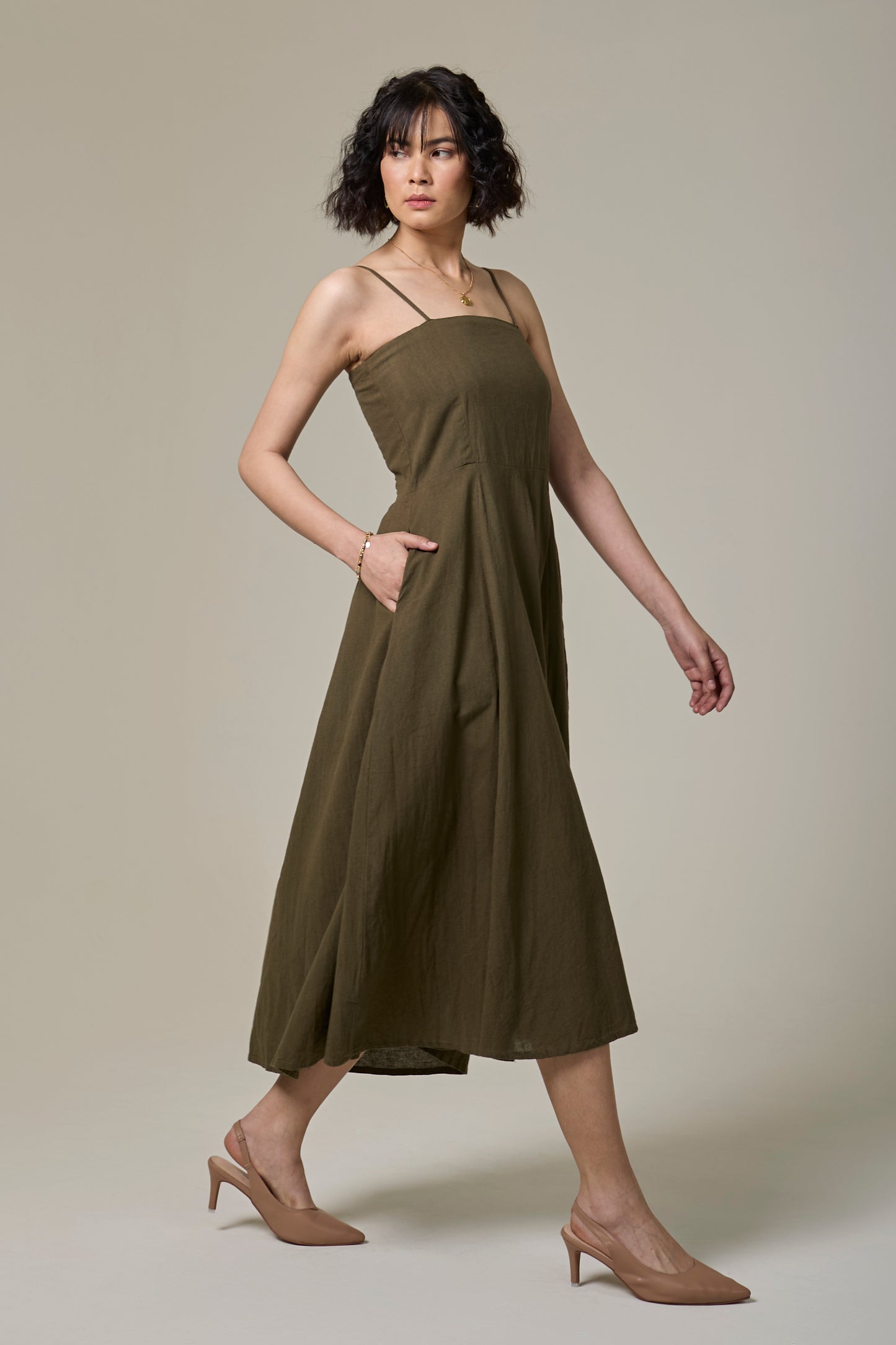 Forest Fern Strappy Dress