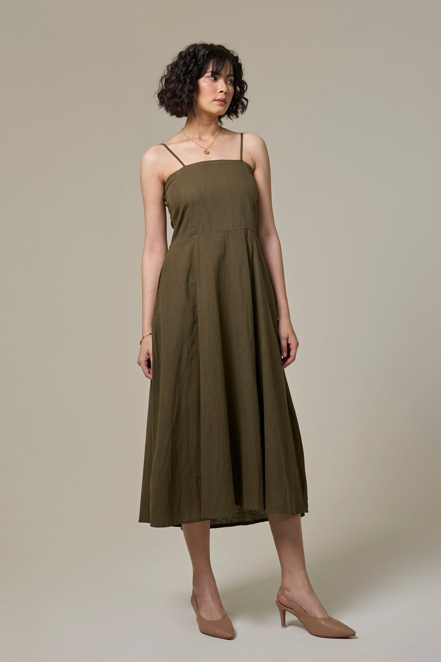 Forest Fern Strappy Dress