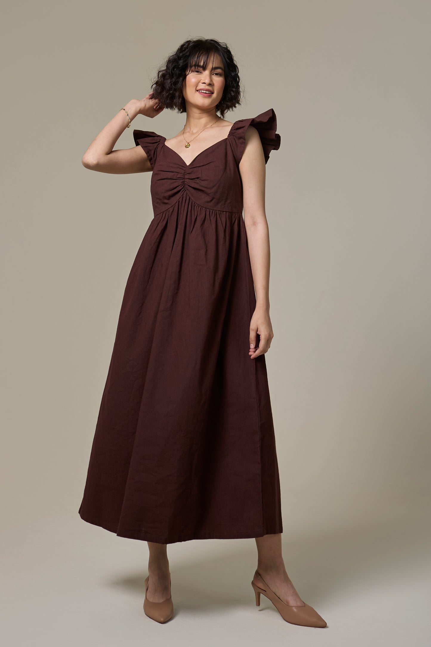 Mocha Brown Sweetheart Dress