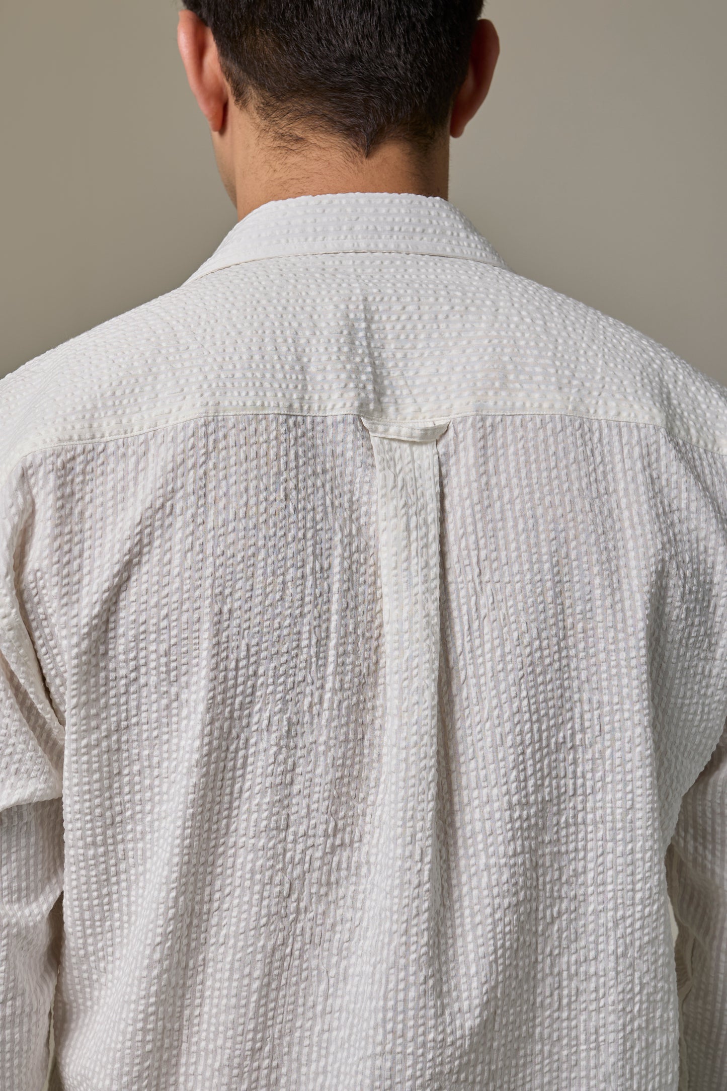 Safed Cotton Seersucker Shirt