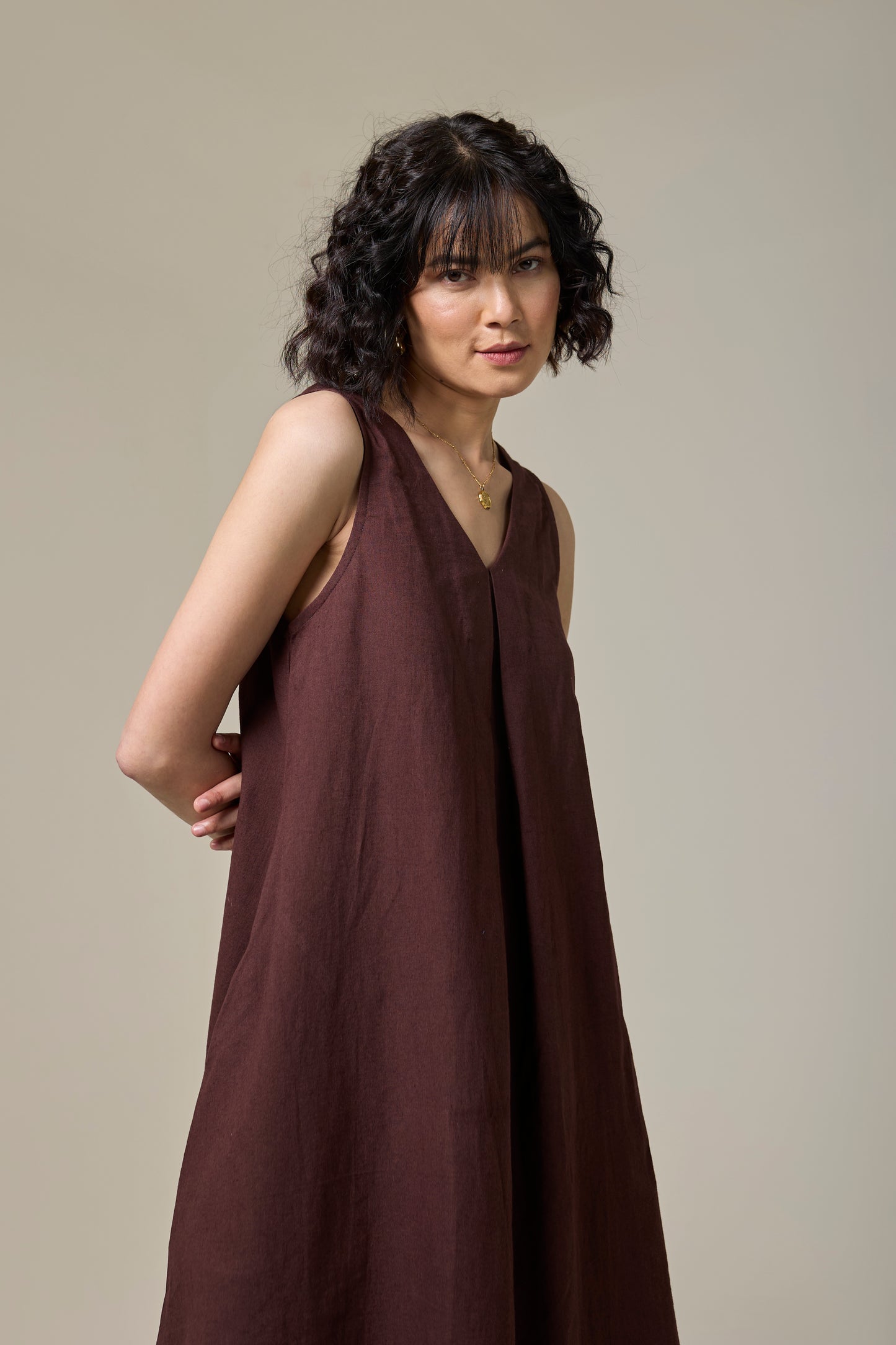 Mocha Brown A-Line Dress