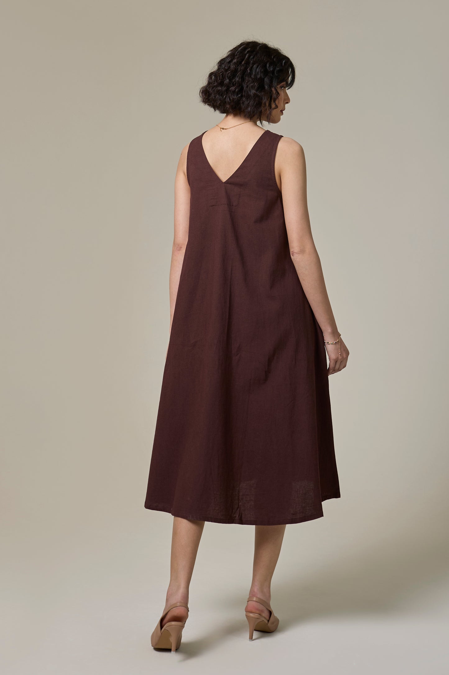 Mocha Brown A-Line Dress