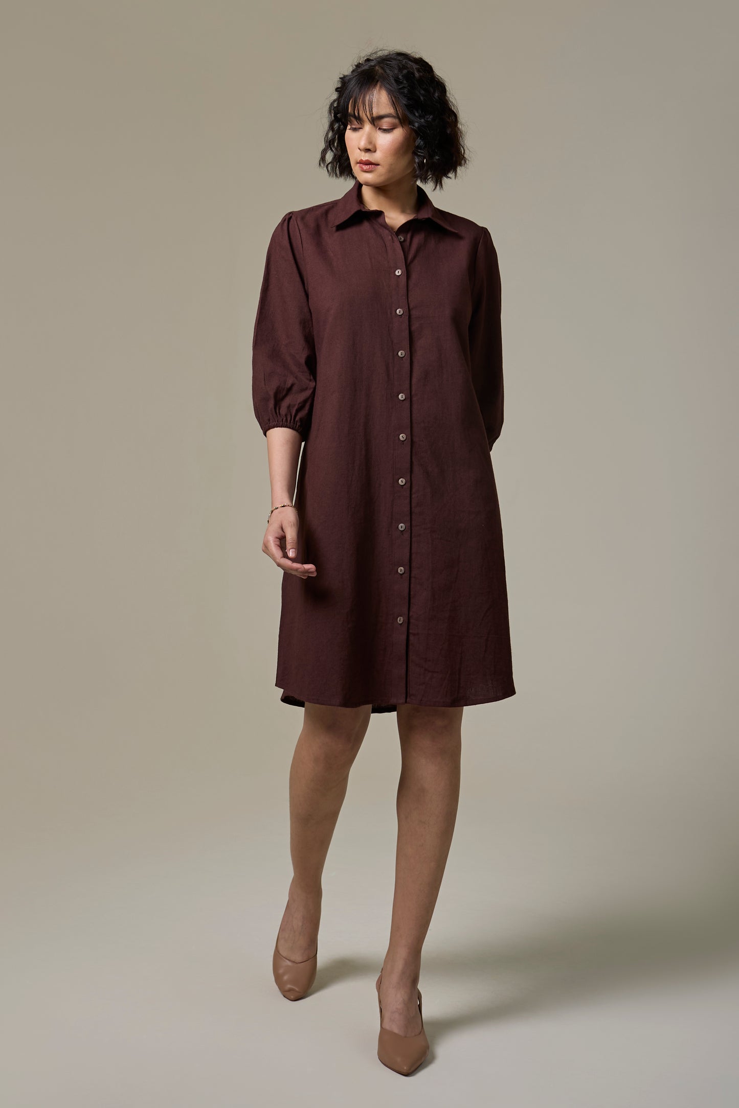 Mocha Brown Shirt Dress