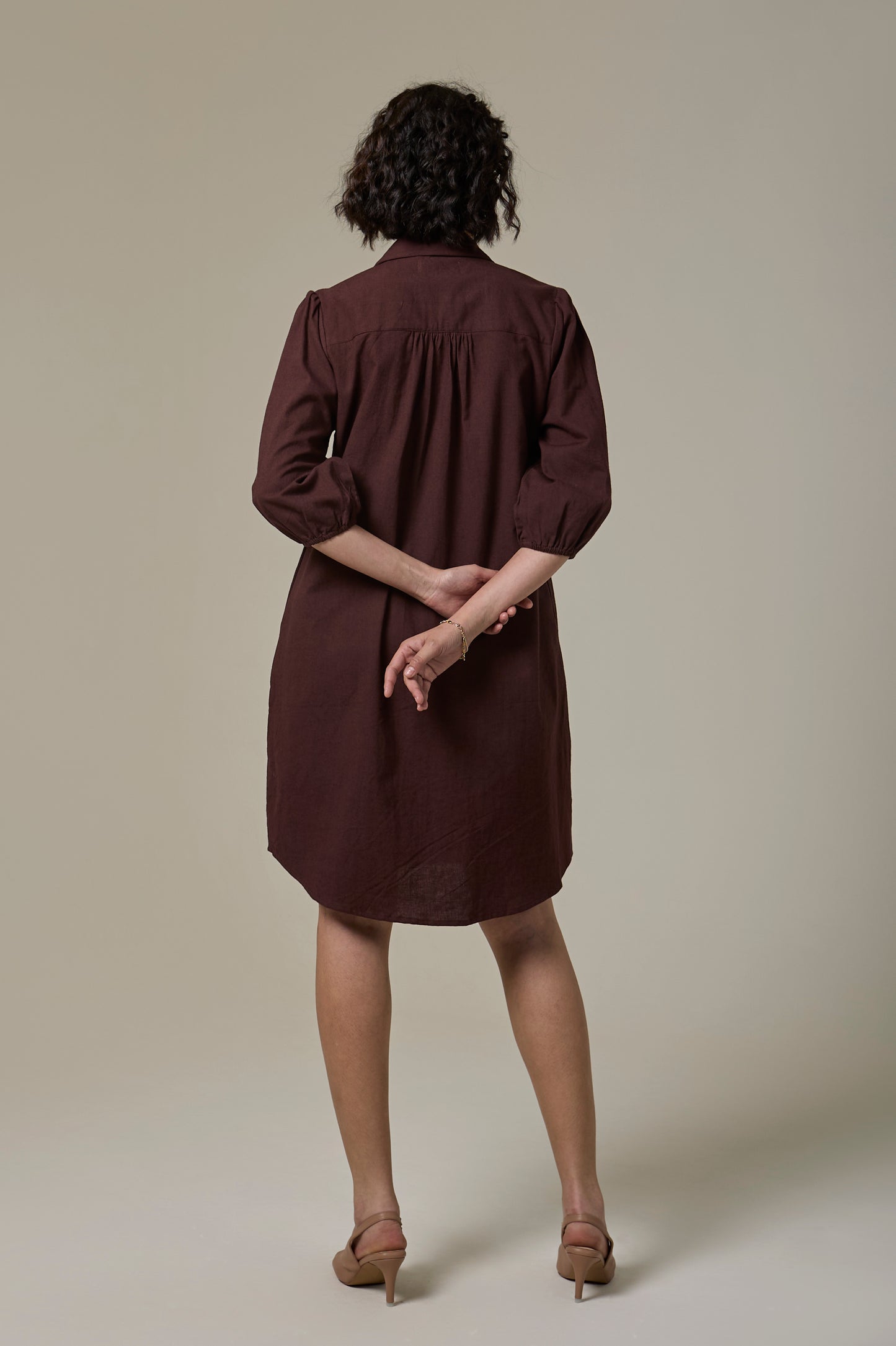 Mocha Brown Shirt Dress