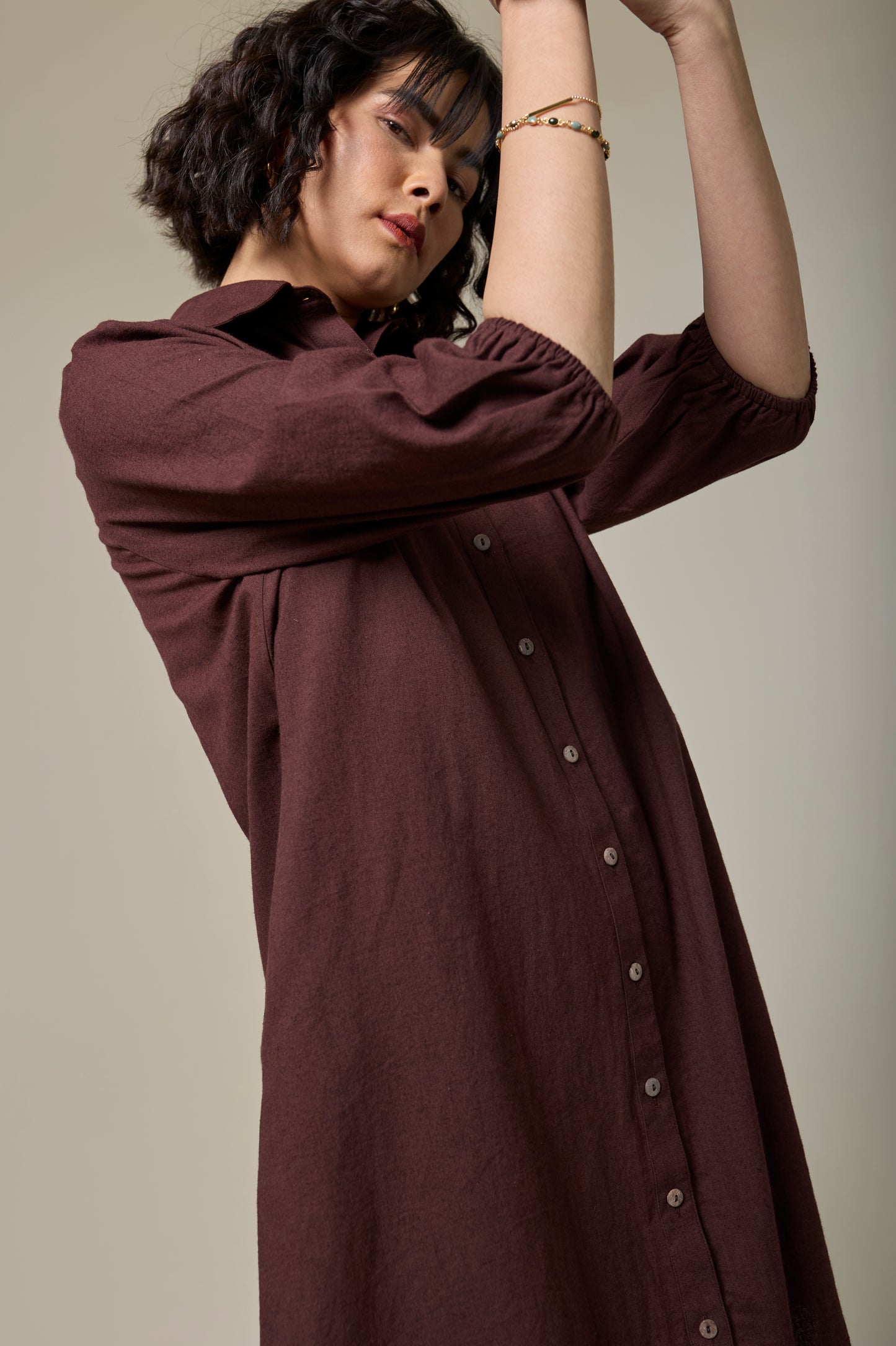 Mocha Brown Shirt Dress