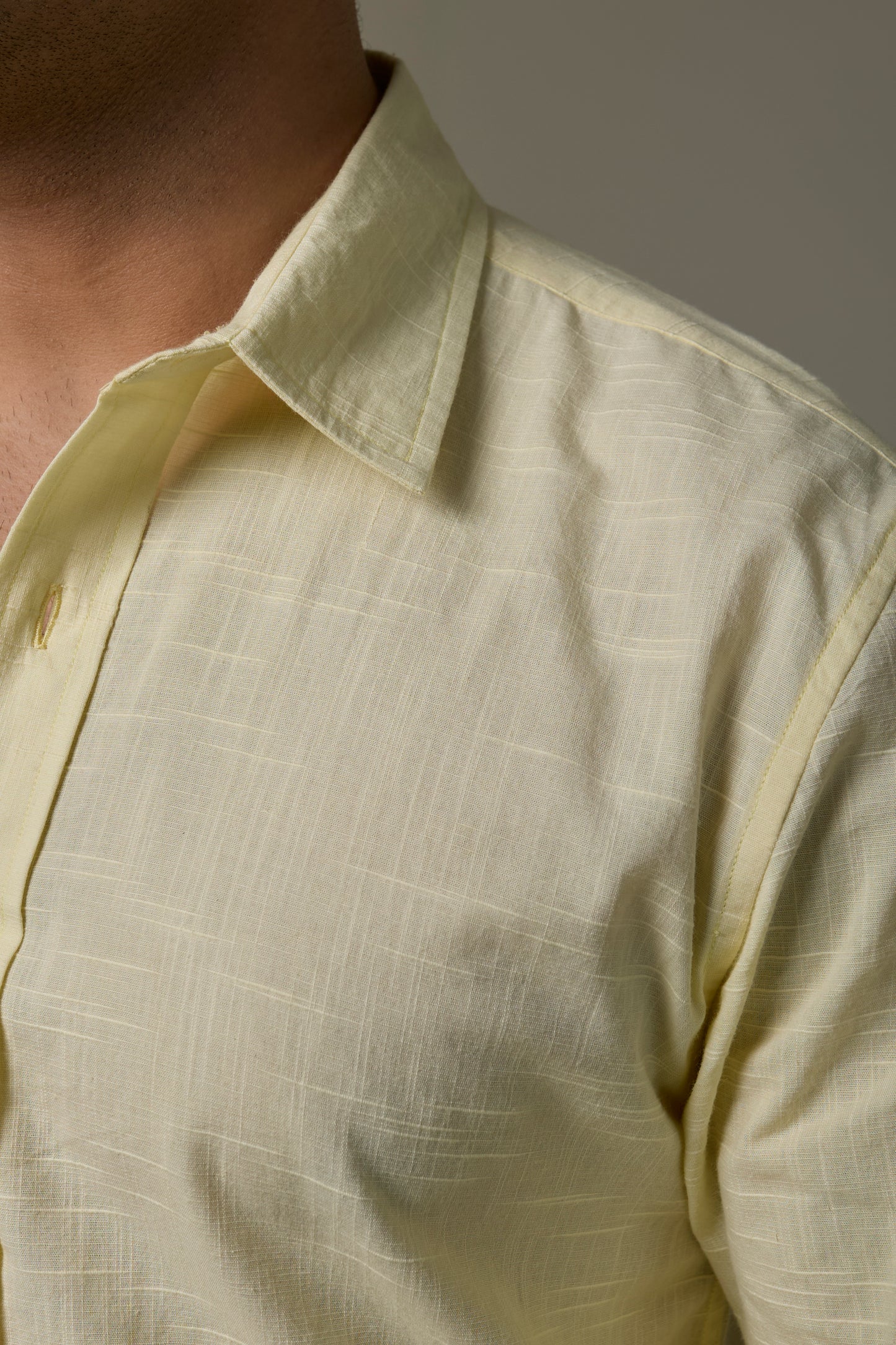 Butter Yellow Cotton Slub Shirt