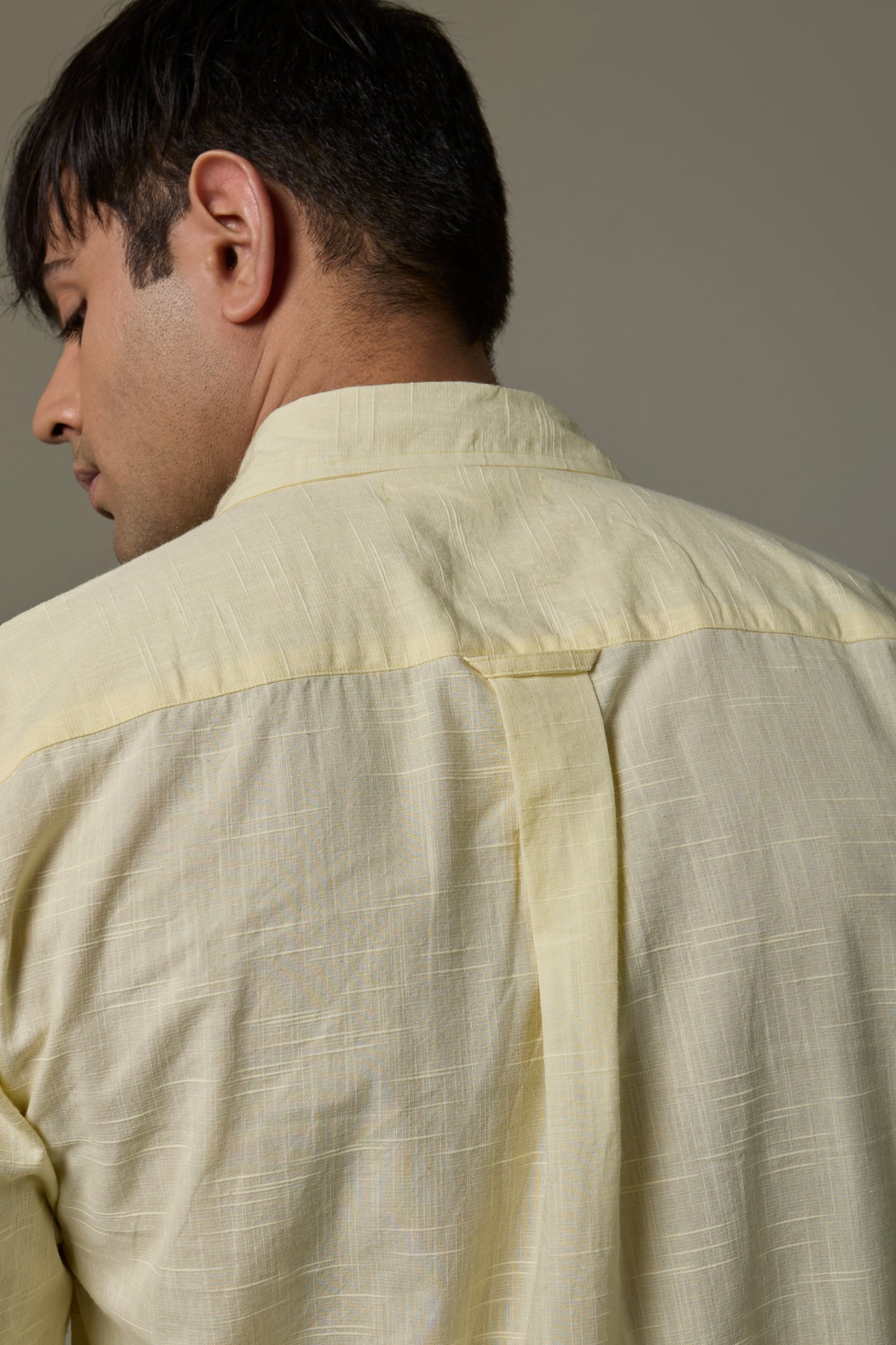 Butter Yellow Cotton Slub Shirt