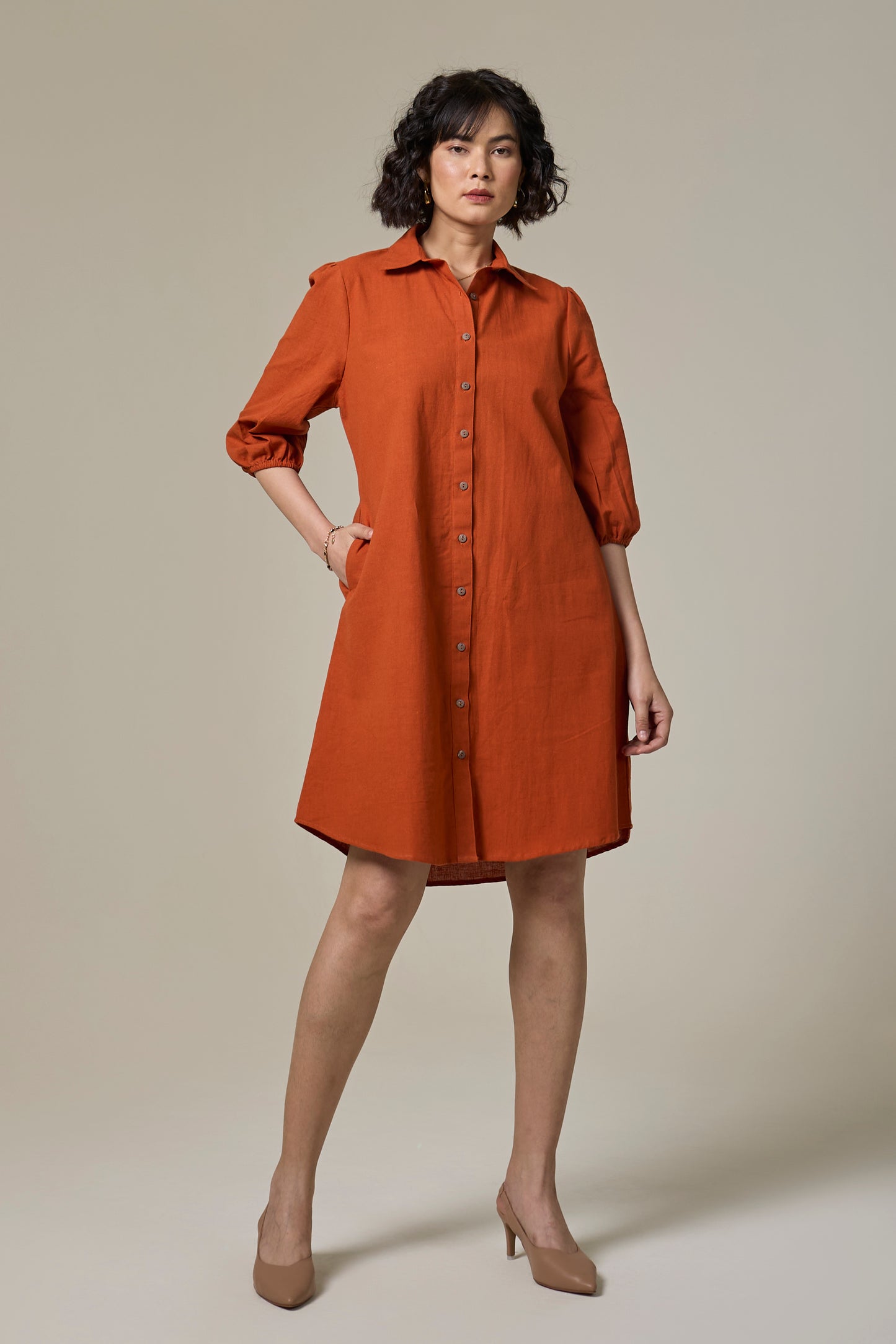 Terracotta Shirt Dress