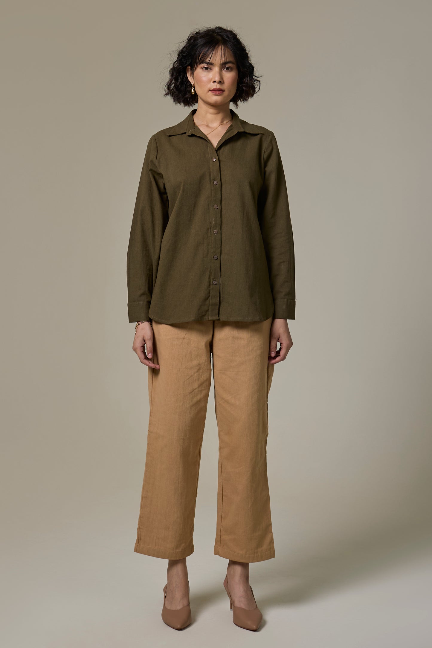 Forest Fern Cotton Linen shirt
