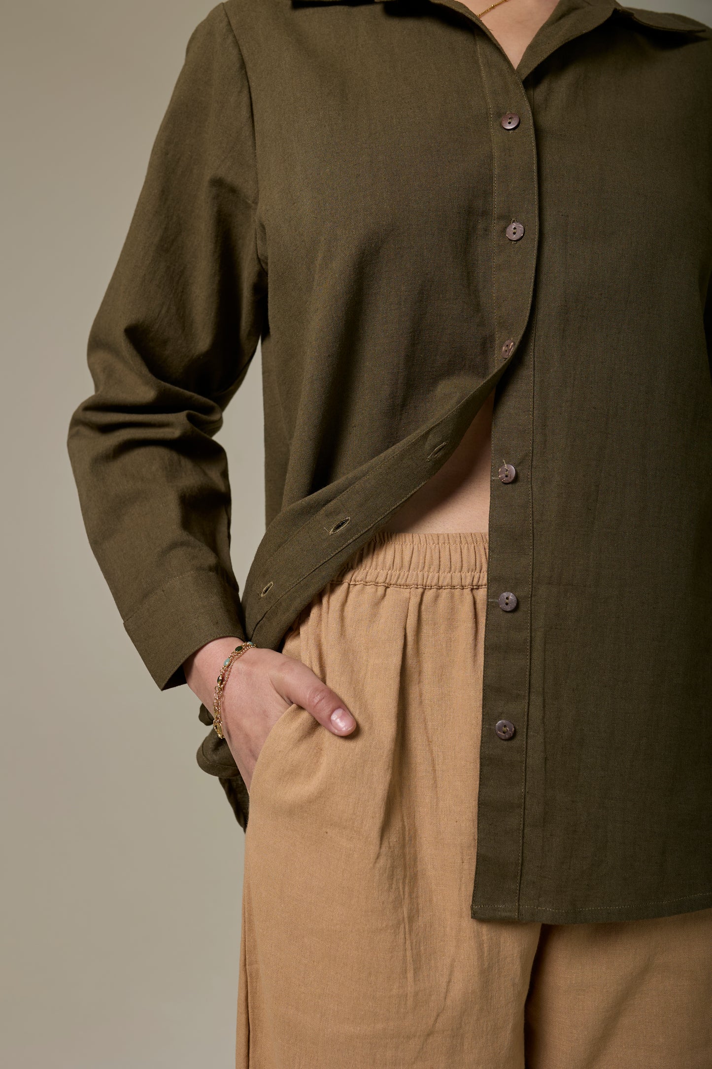 Forest Fern Cotton Linen shirt