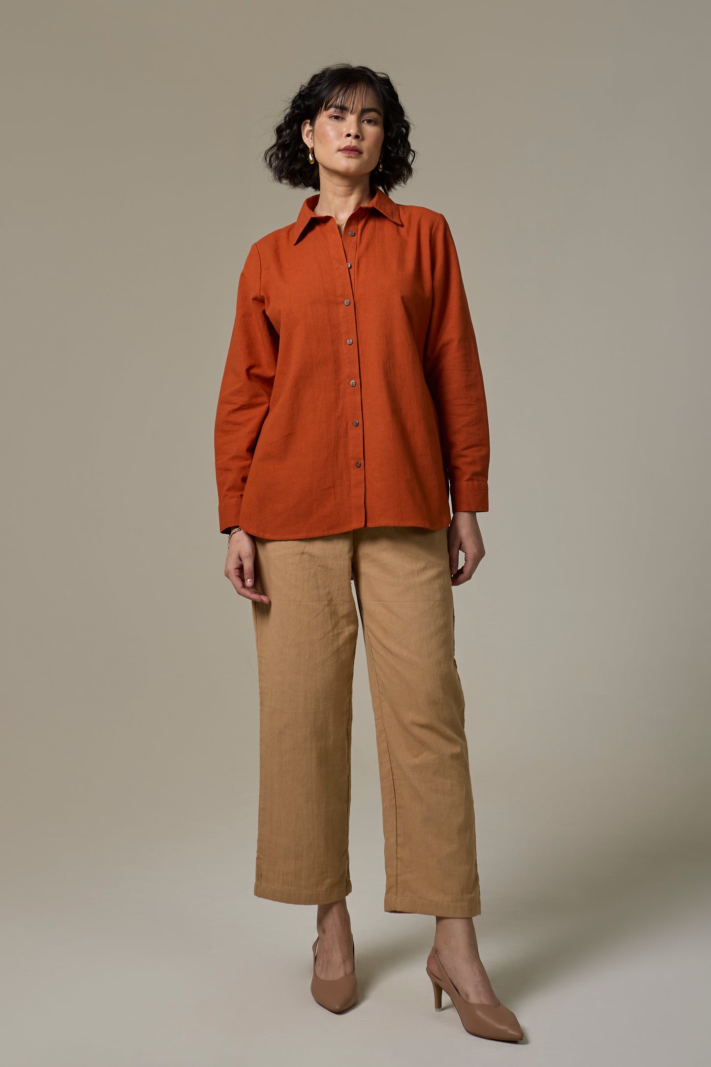 Terracota Cotton Linen Shirt