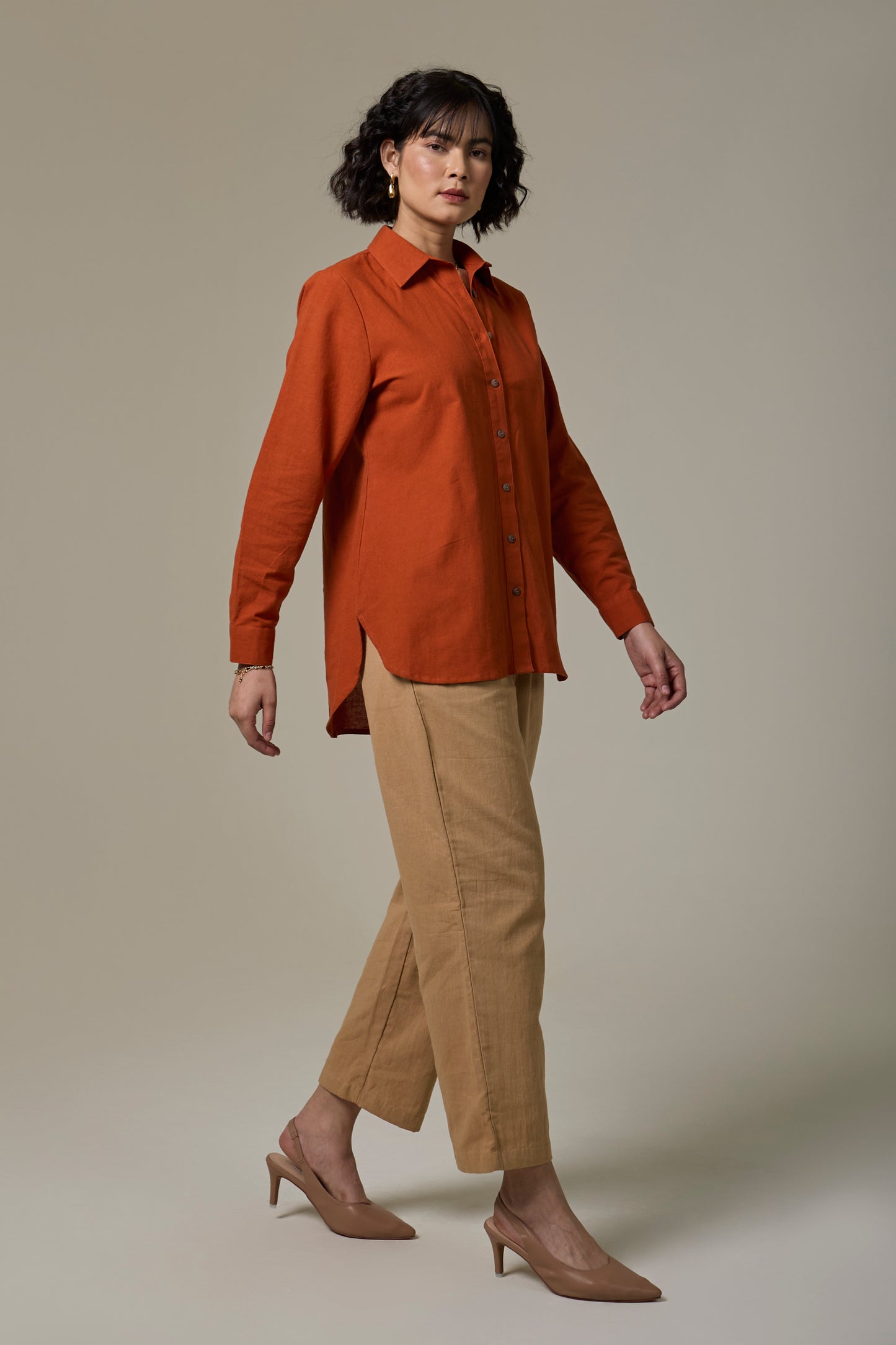 Terracota Cotton Linen Shirt