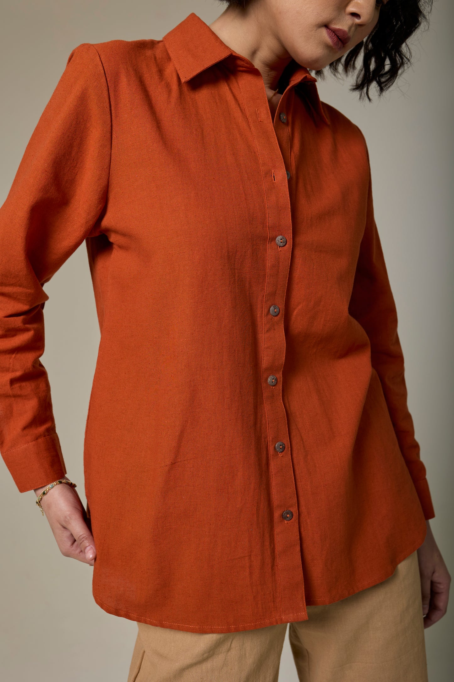 Terracota Cotton Linen Shirt