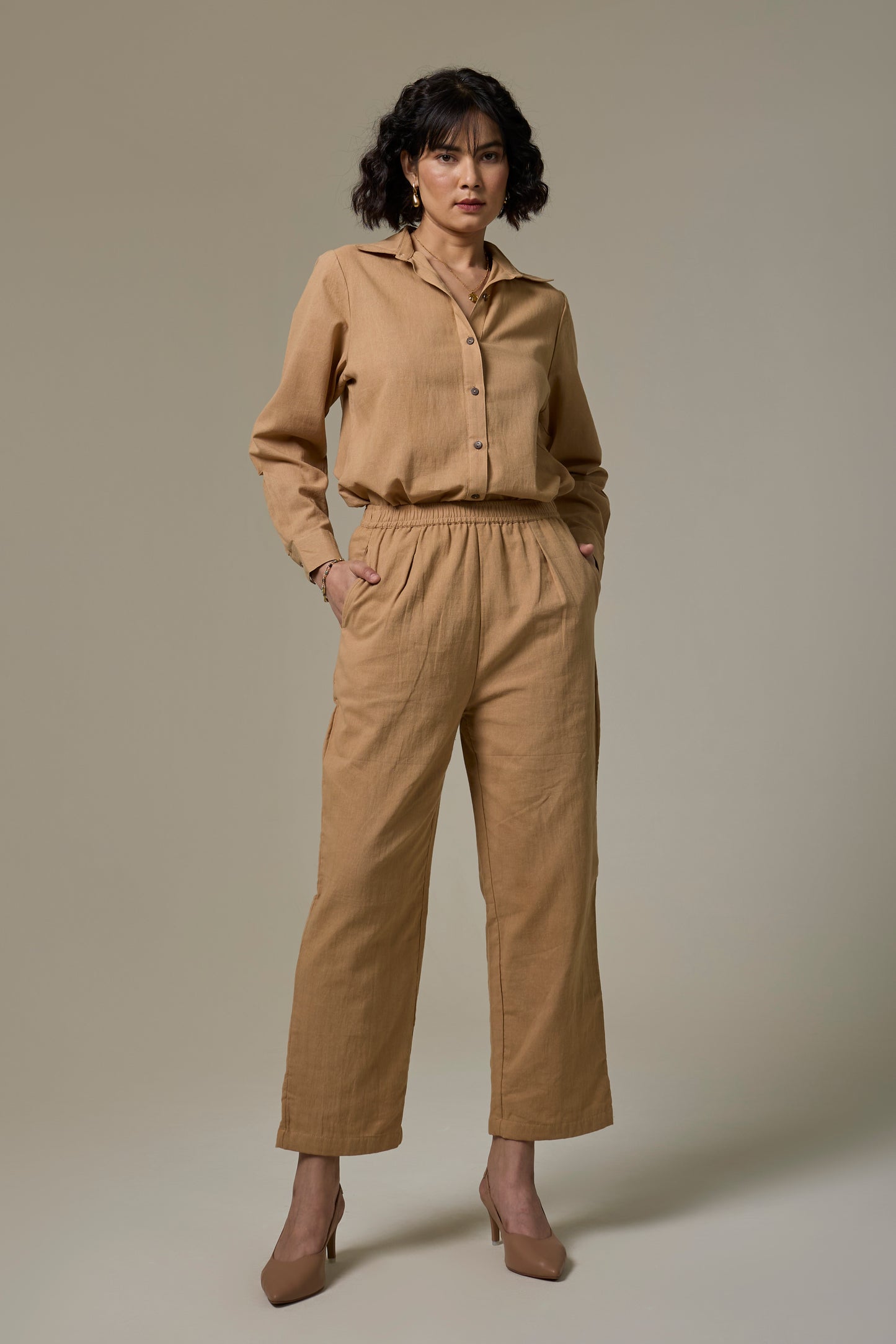Clay Cotton Linen Cord Set
