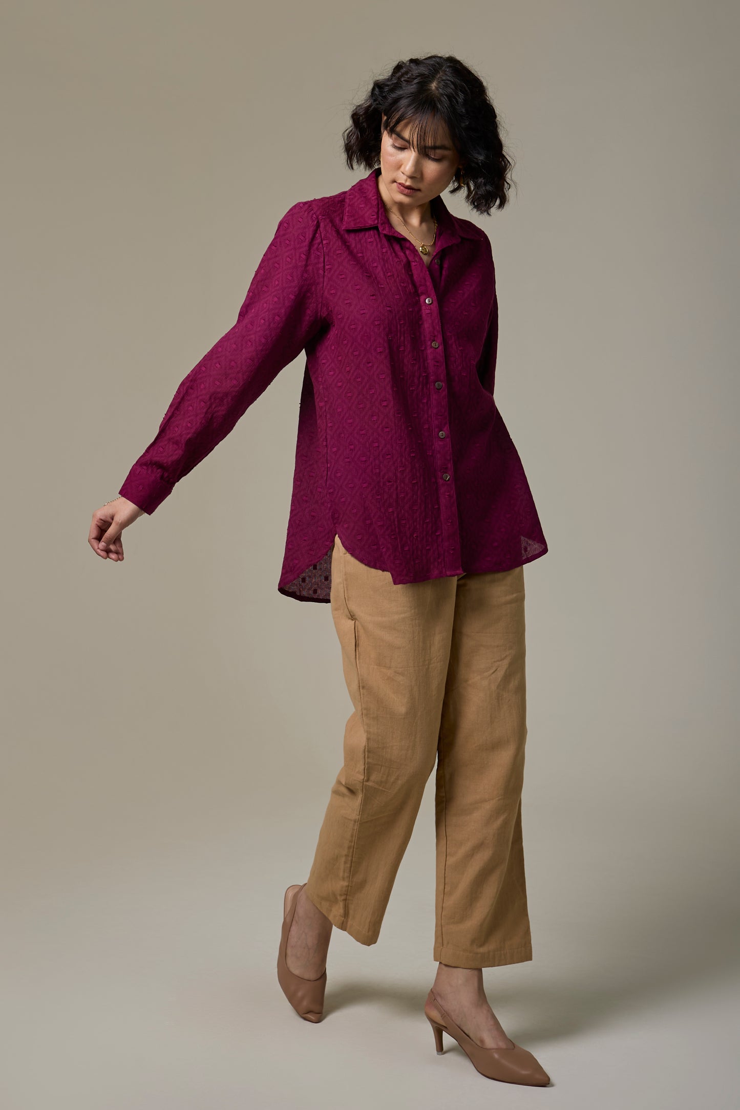 Mulberry Cotton Textured Shirt