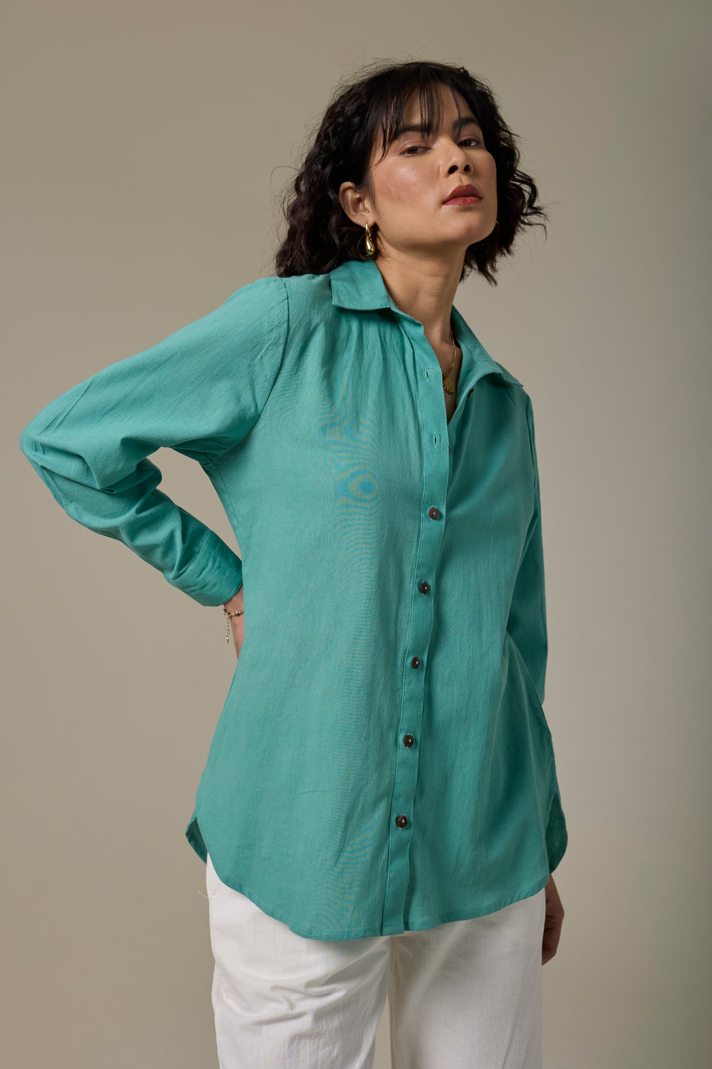 Sea Mist Cotton Linen Shirt