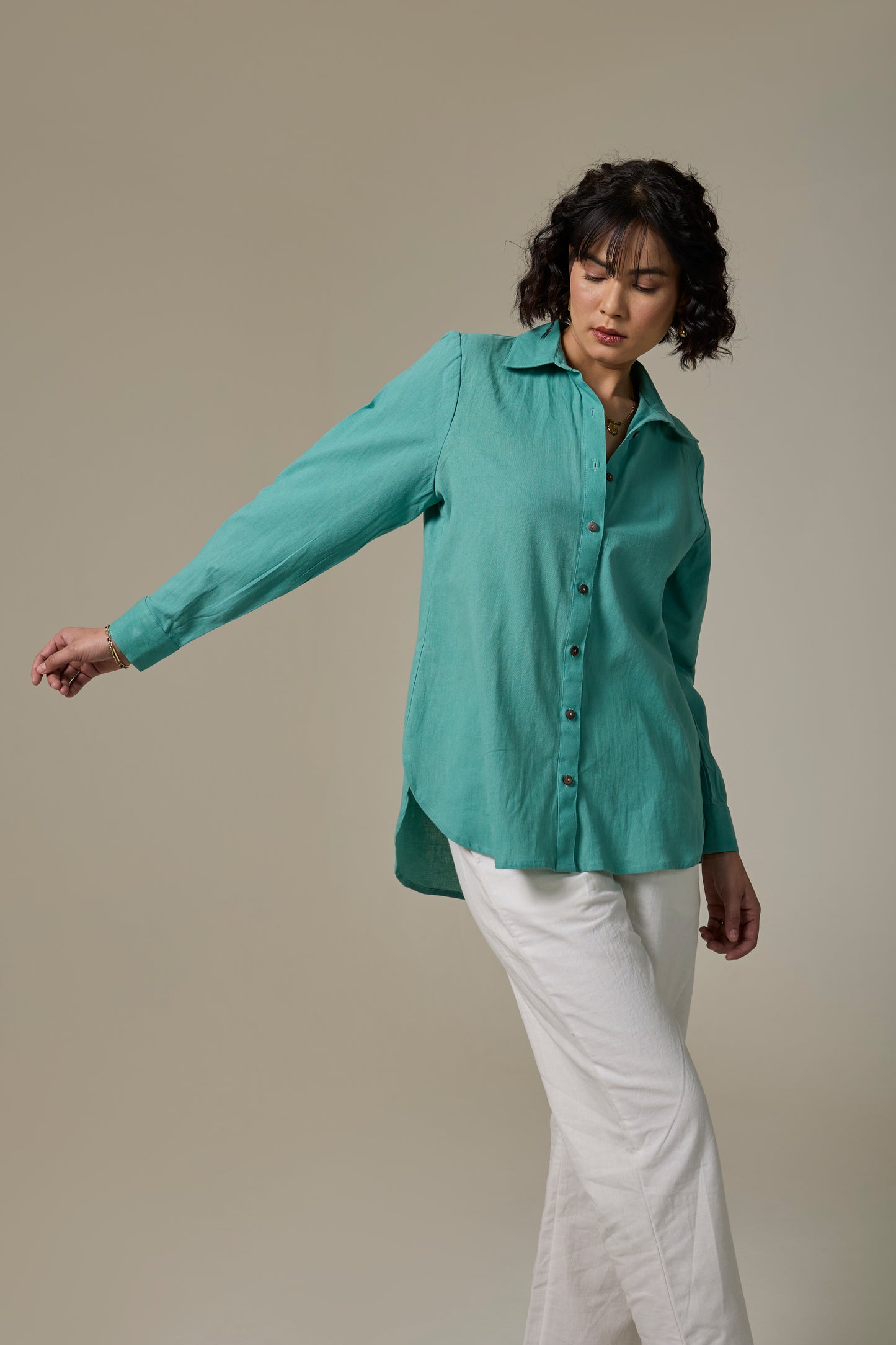 Sea Mist Cotton Linen Shirt