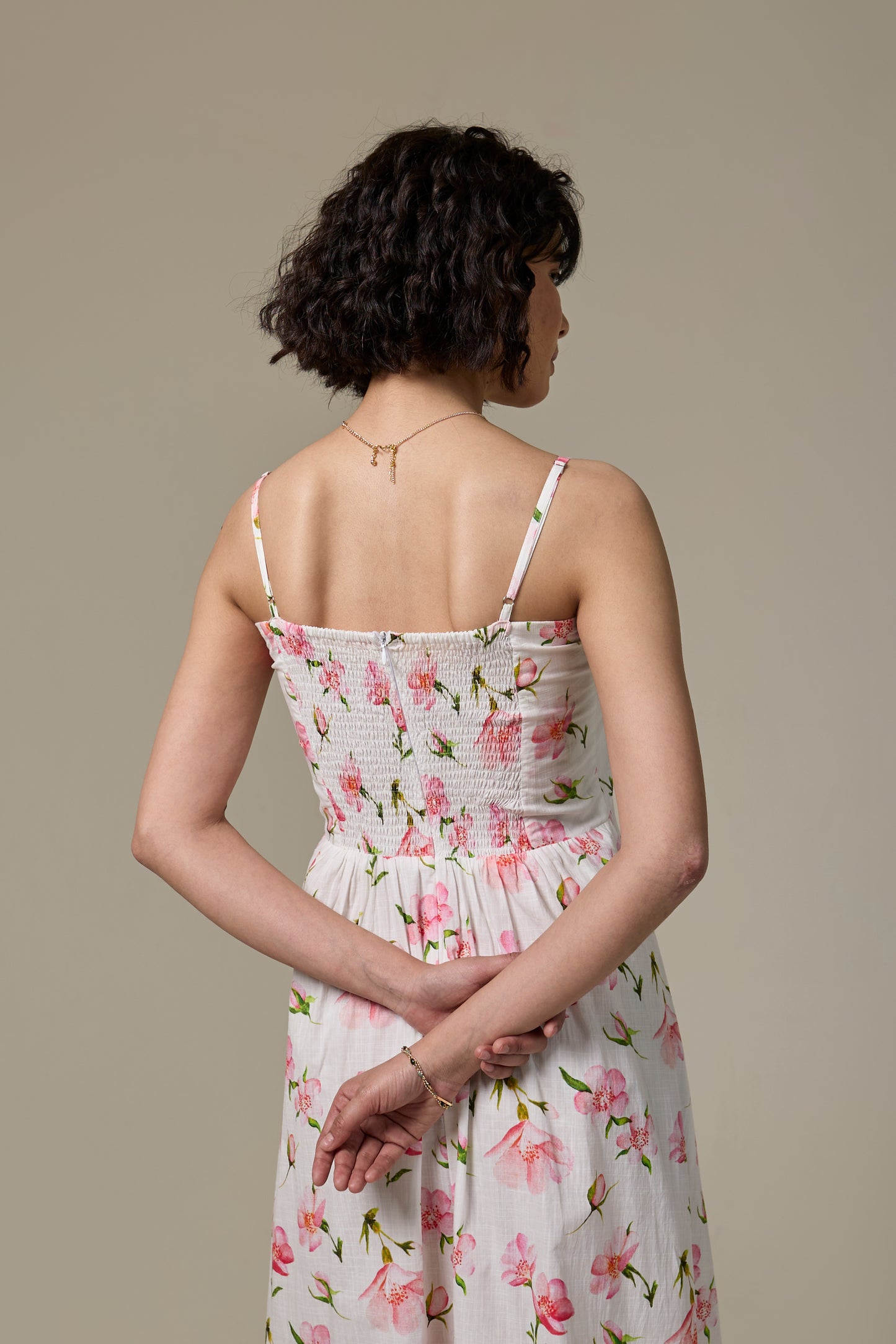White Cherry Strappy Dress