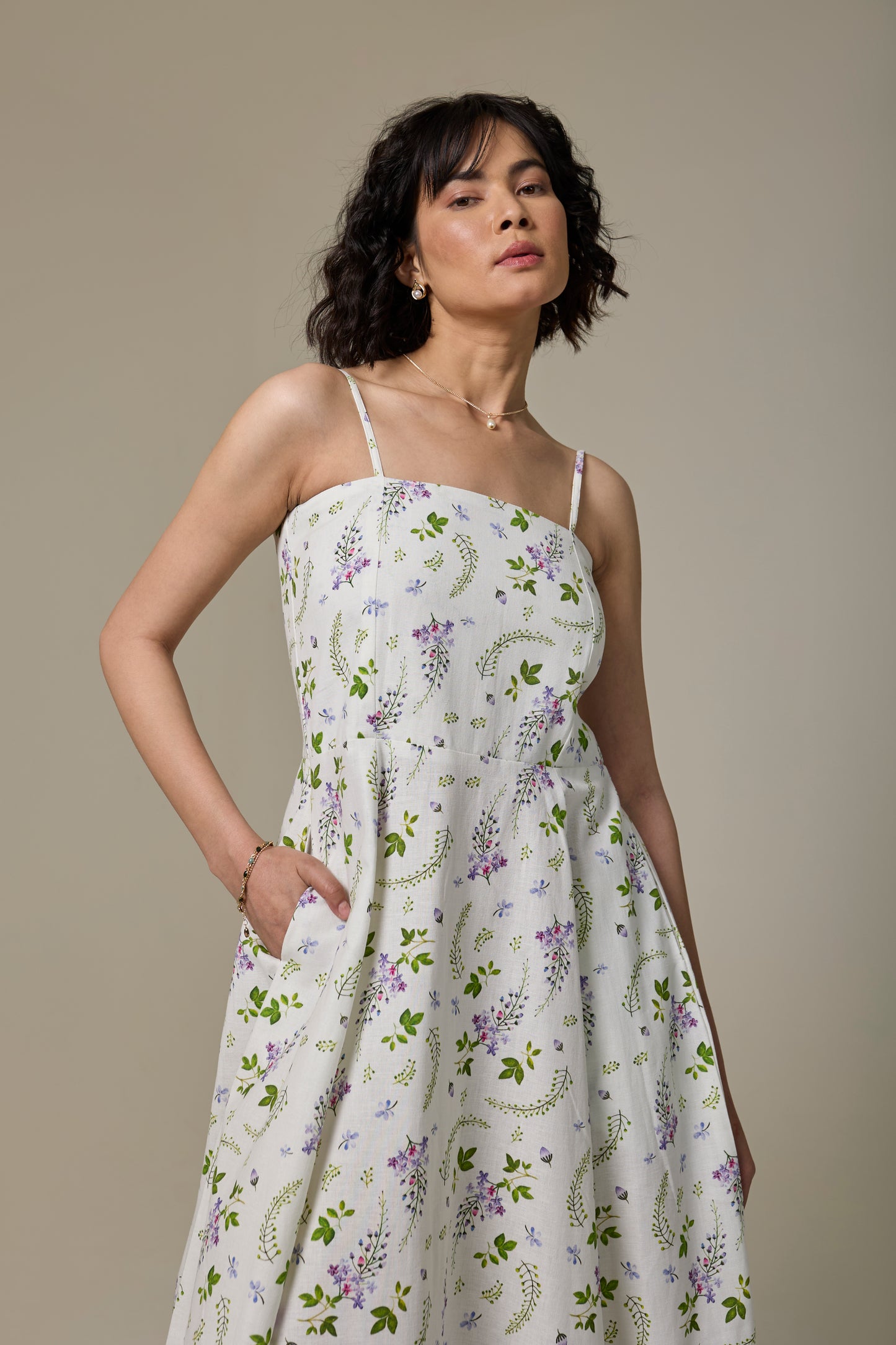 Lavender Shower Strappy Dress