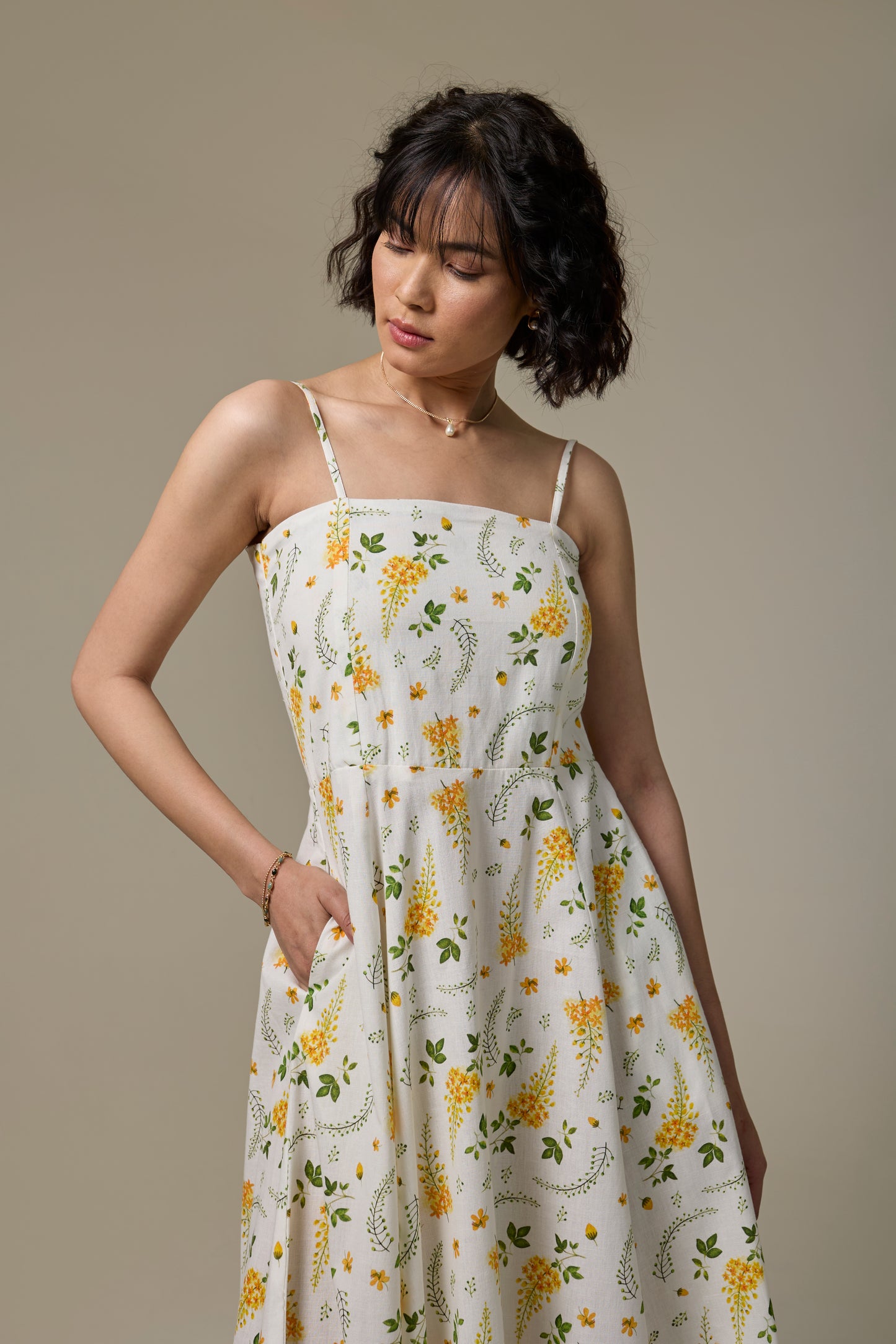 Golden Shower Strappy Dress