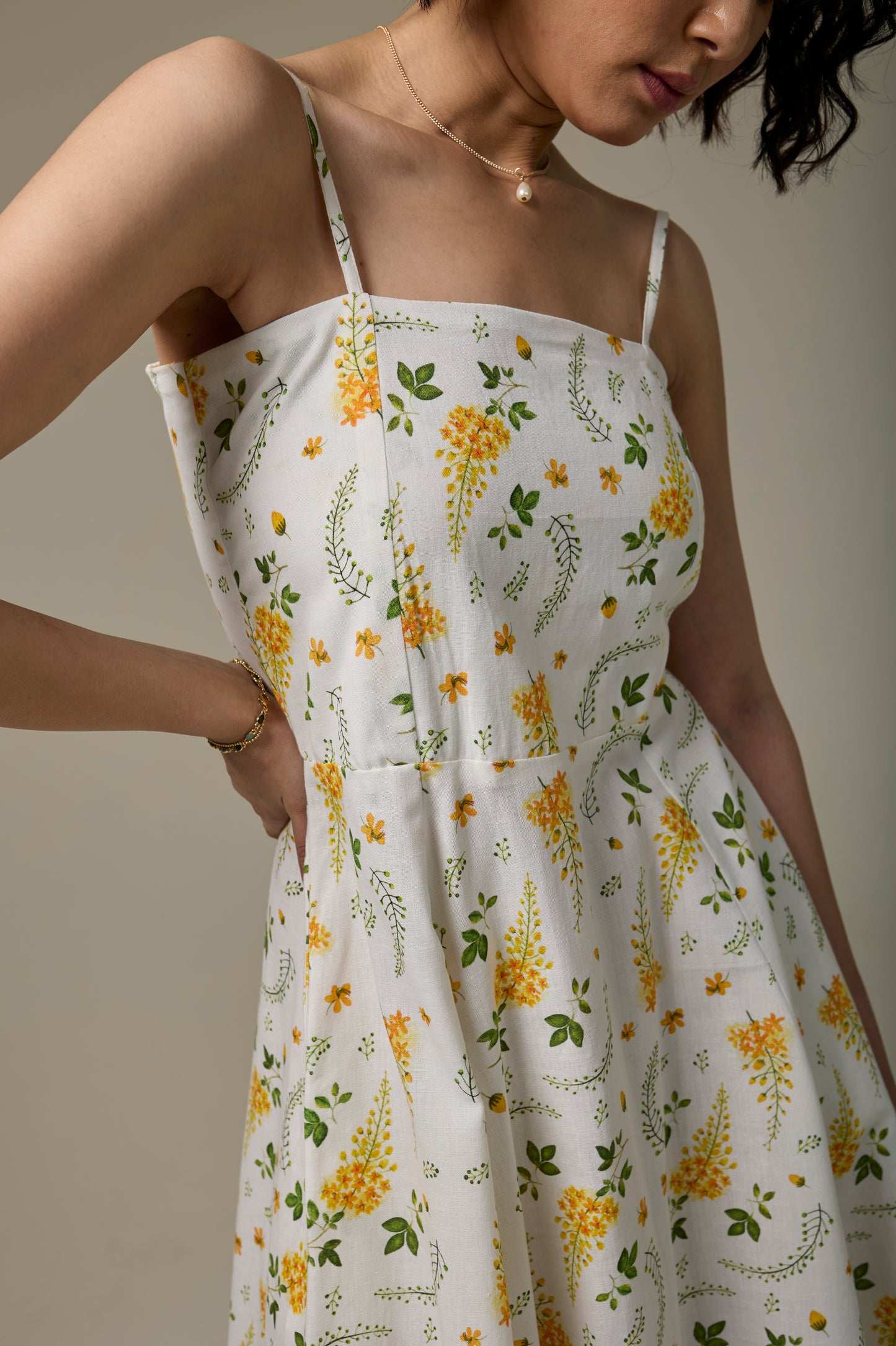 Golden Shower Strappy Dress