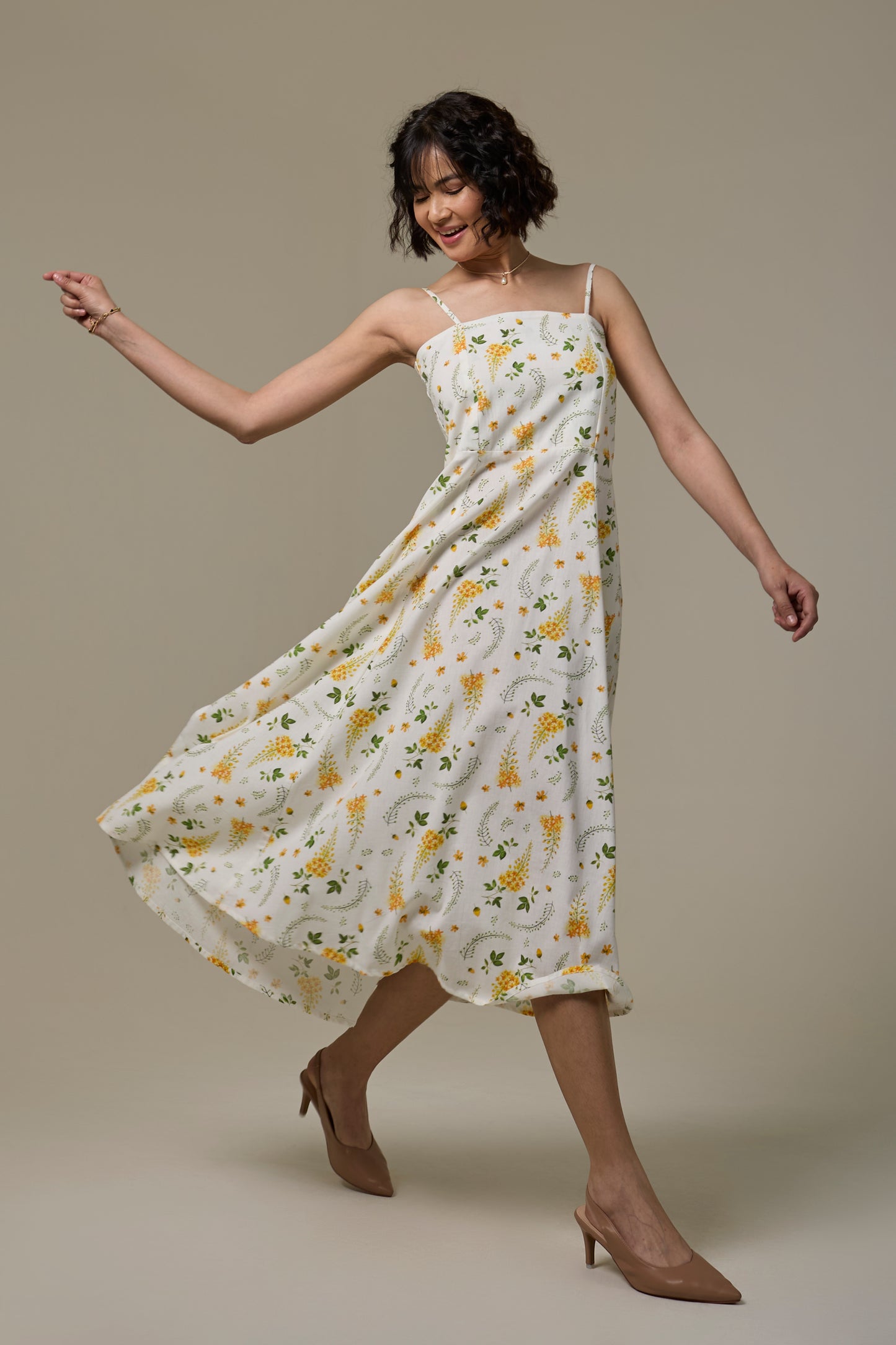 Golden Shower Strappy Dress