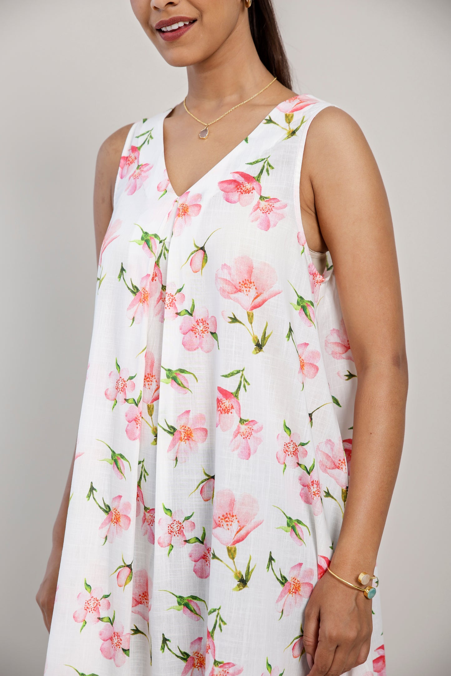 White Cherry A Line Dress