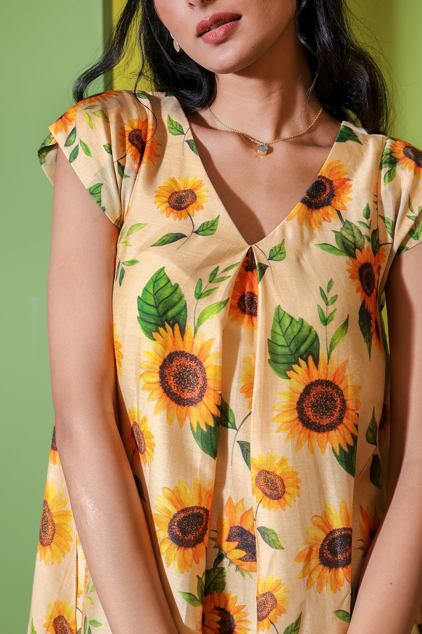 Golden Glow A Line Dress