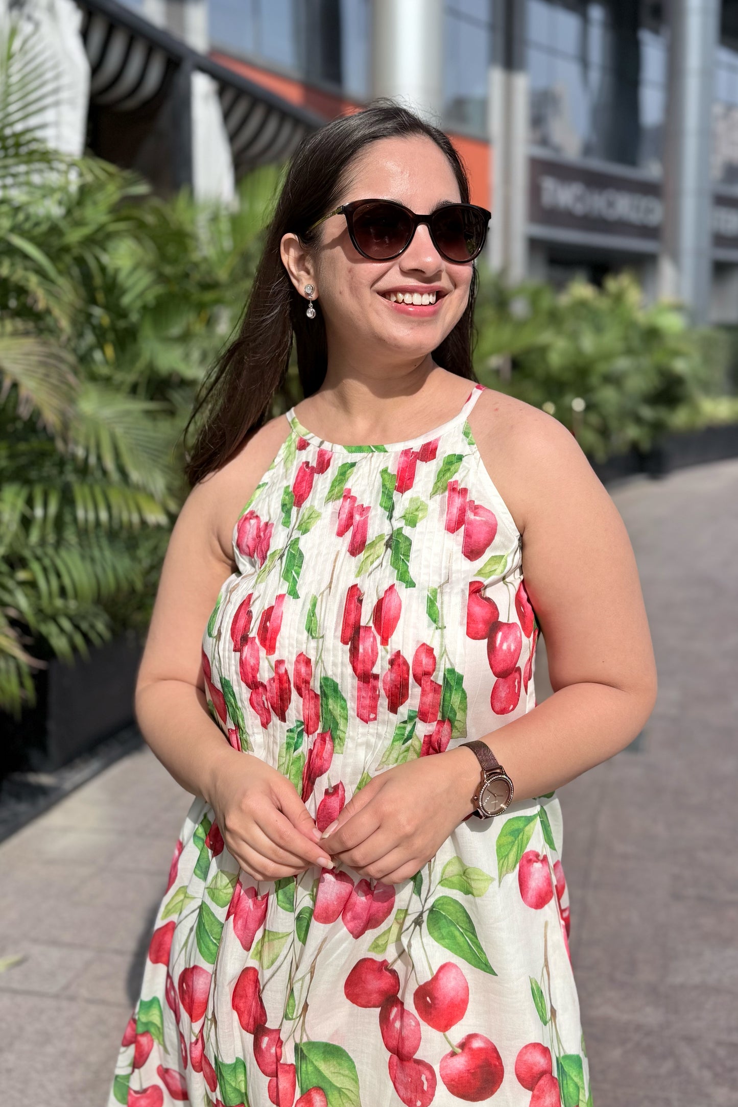 Cherry Blast Halter neck Dress