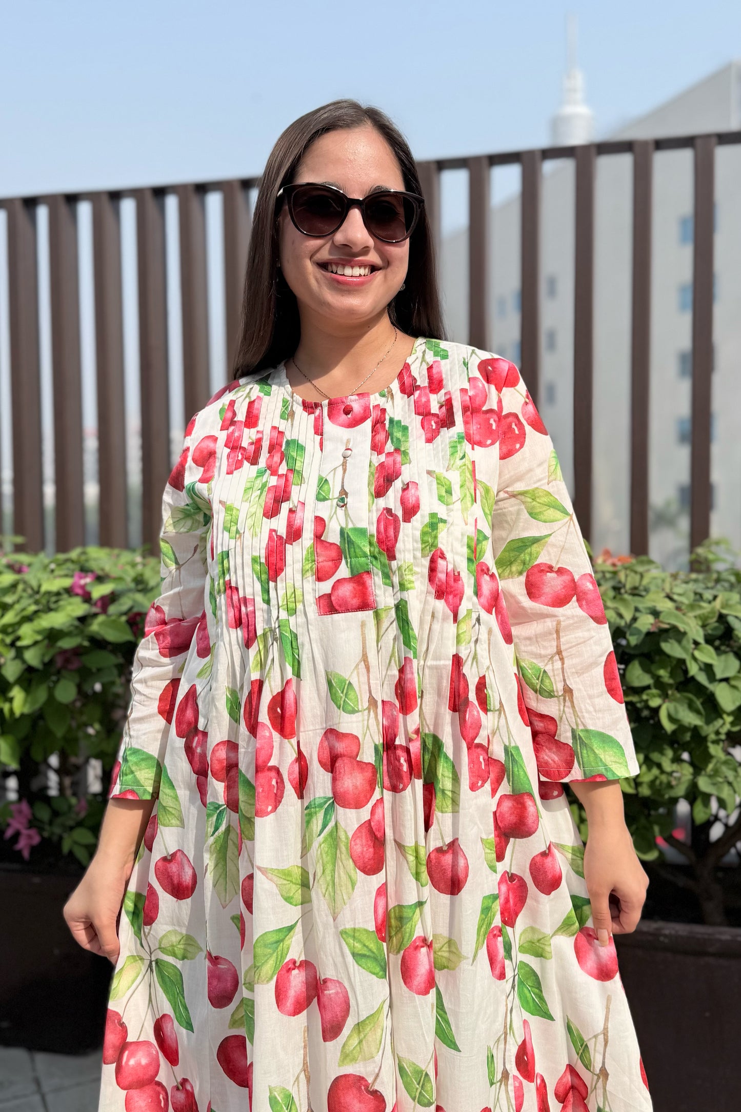 Cherry Blast Pin Tuck Kurta Set