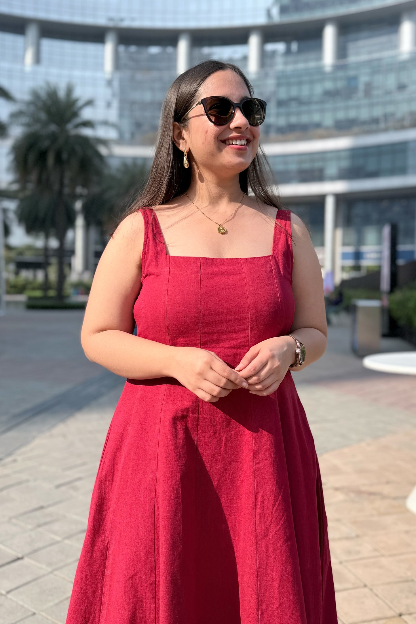 Cherry Crush Square Neck Dress