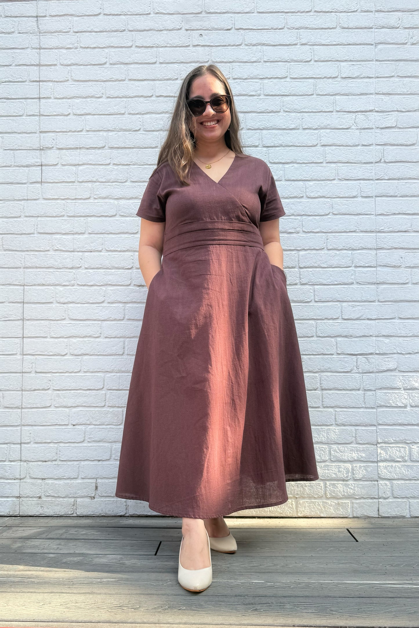 Mocha Brown Midi Dress