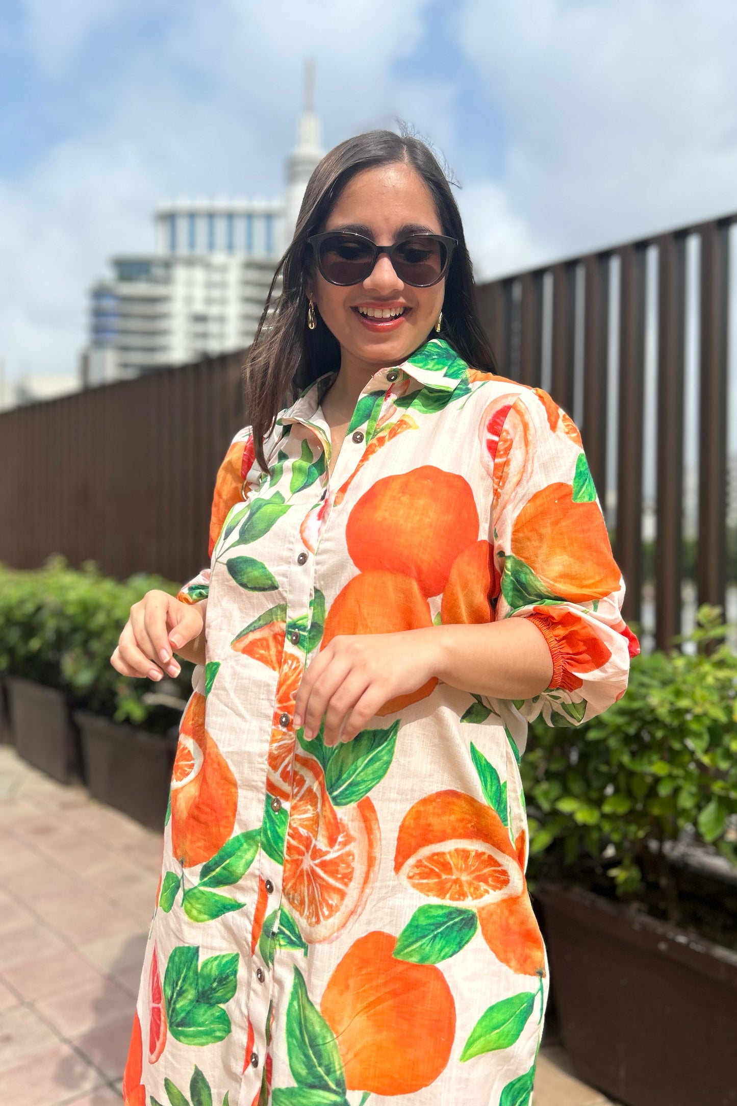 Tangerine Shirt Dress