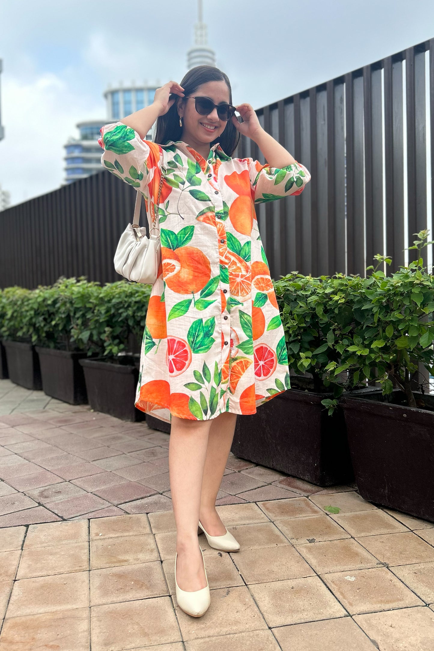 Tangerine Shirt Dress