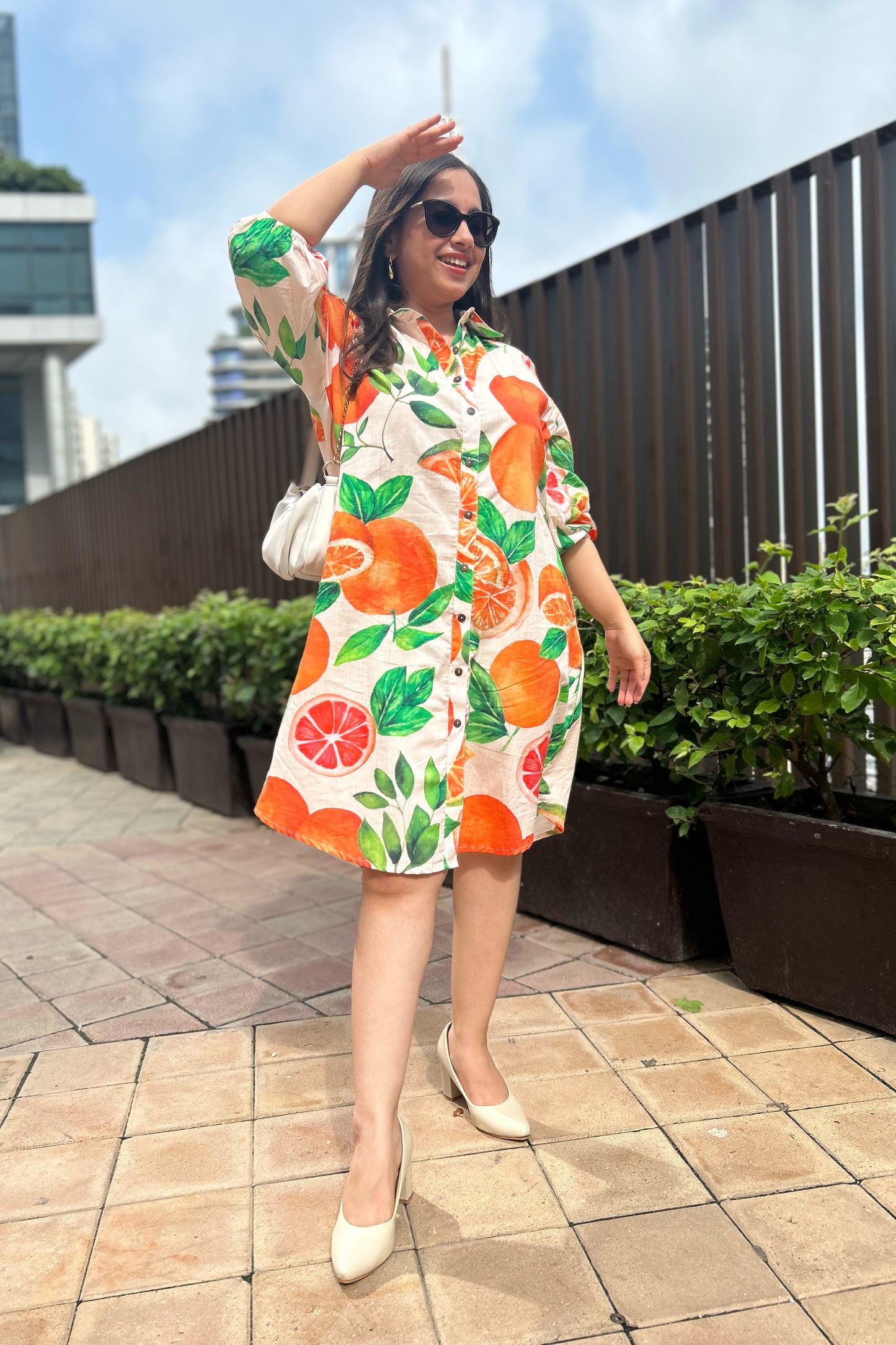 Tangerine Shirt Dress
