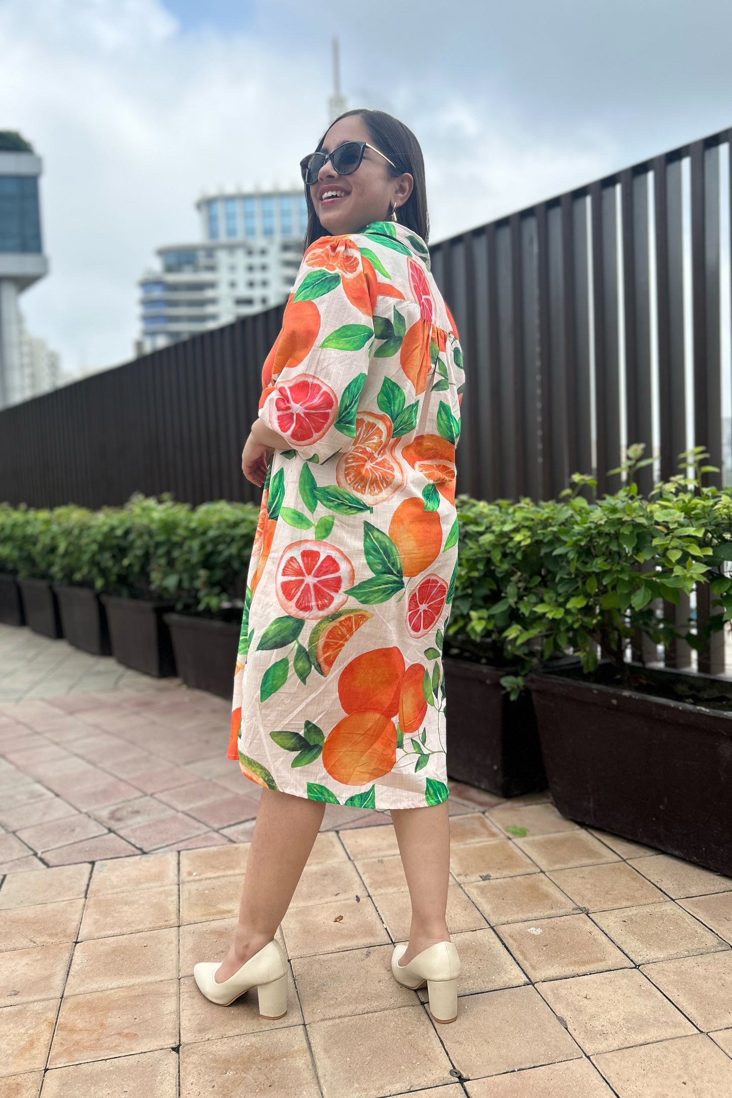 Tangerine Shirt Dress