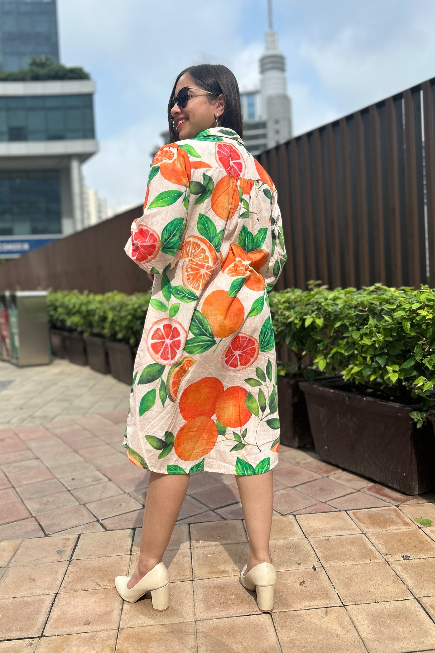 Tangerine Shirt Dress