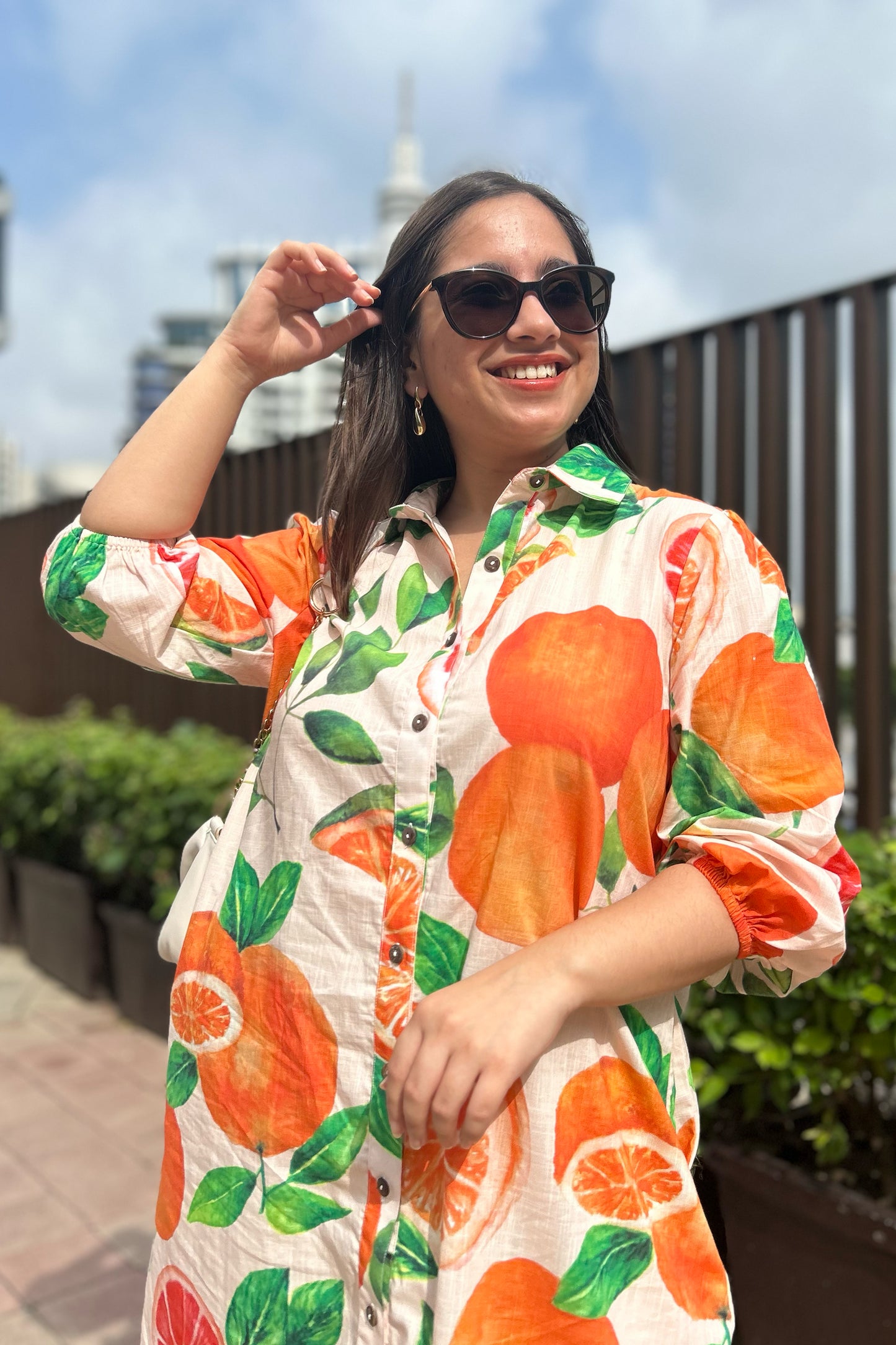 Tangerine Shirt Dress