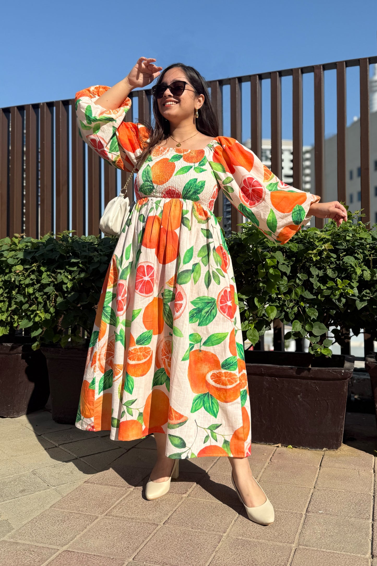 Tangerine Smocked Dress