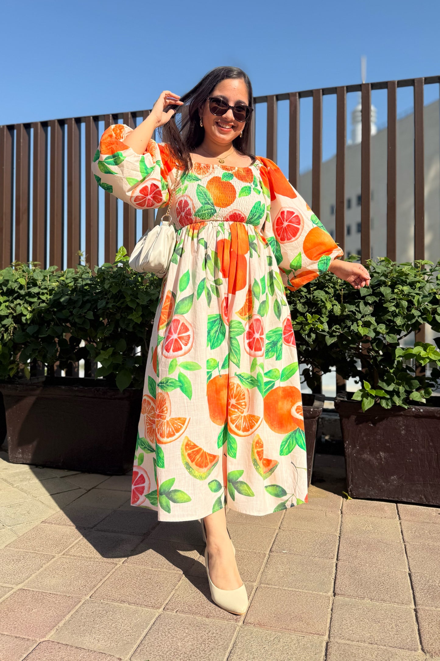 Tangerine Smocked Dress