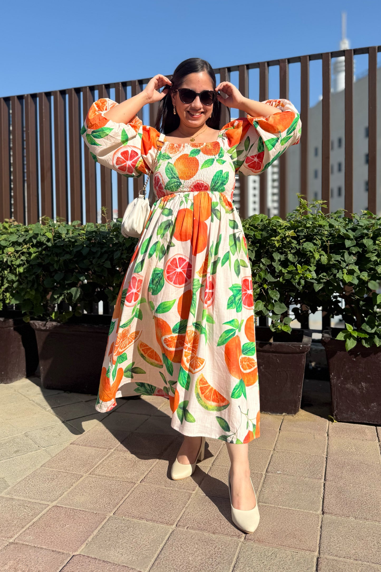 Tangerine Smocked Dress