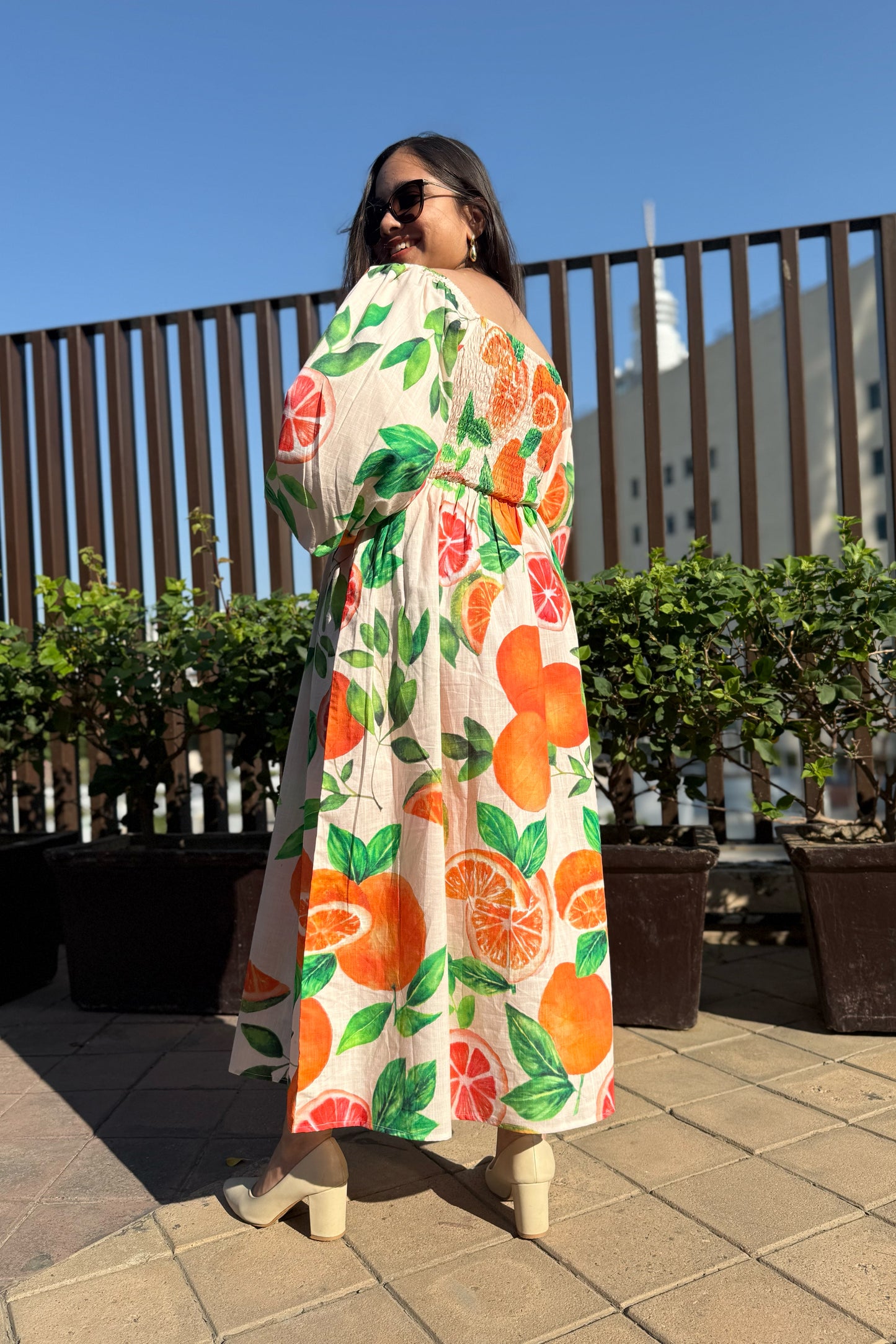 Tangerine Smocked Dress