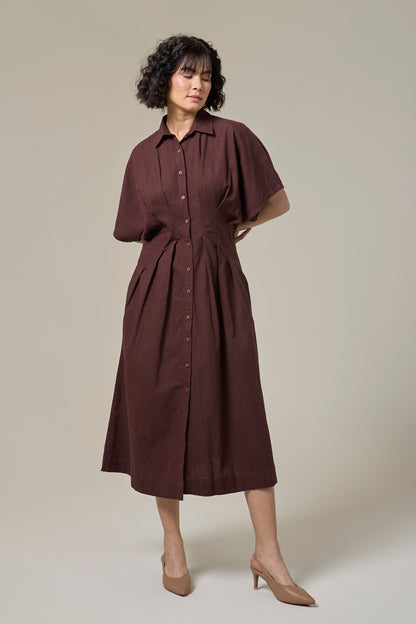 Mocha Brown Monk Dress