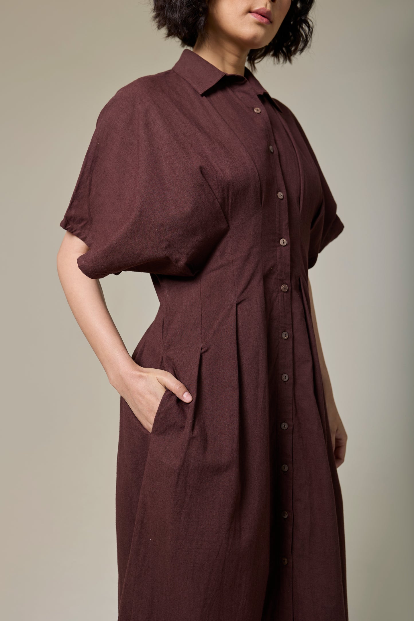 Mocha Brown Monk Dress