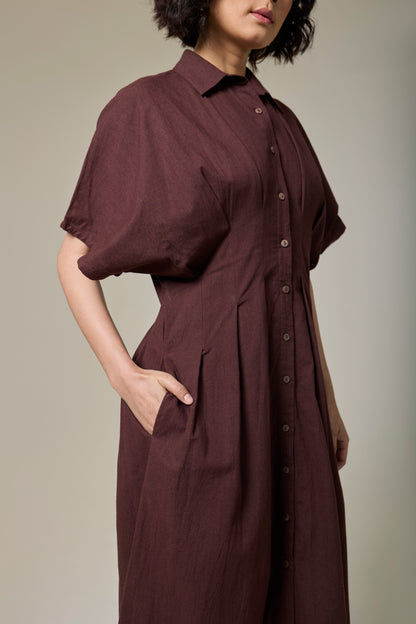 Mocha Brown Monk Dress