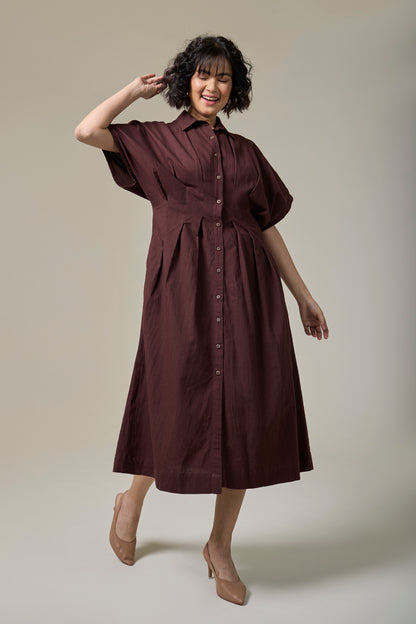 Mocha Brown Monk Dress