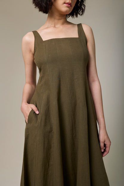 Forest Fern Square Neck Dress