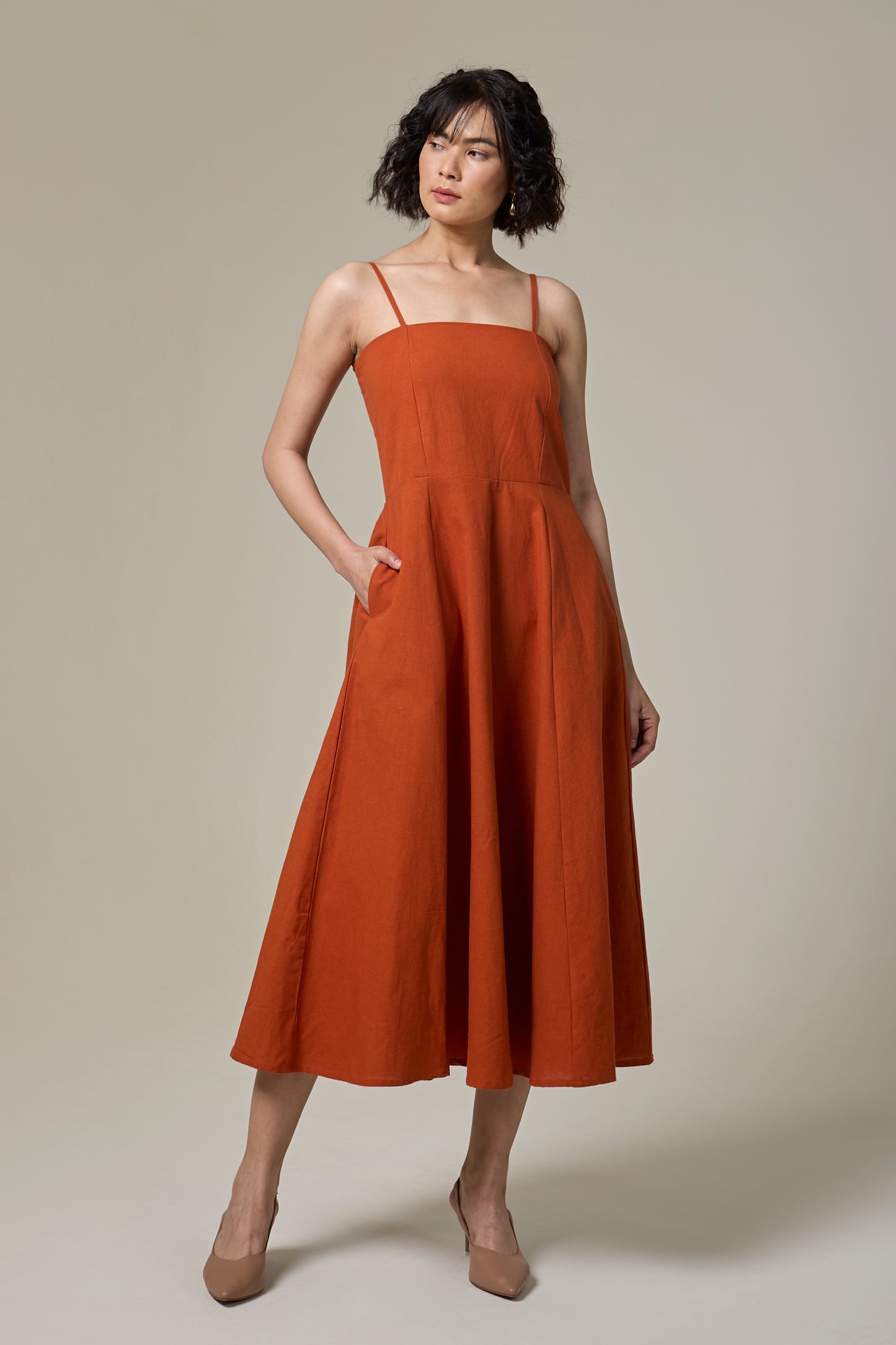 Terracotta Strappy Dress
