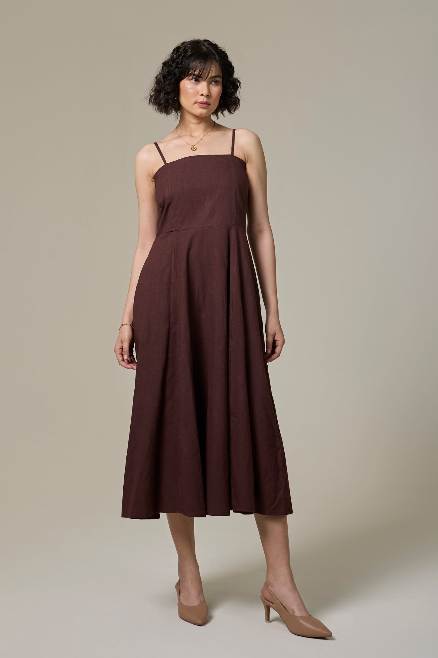 Mocha Brown Strappy Dress